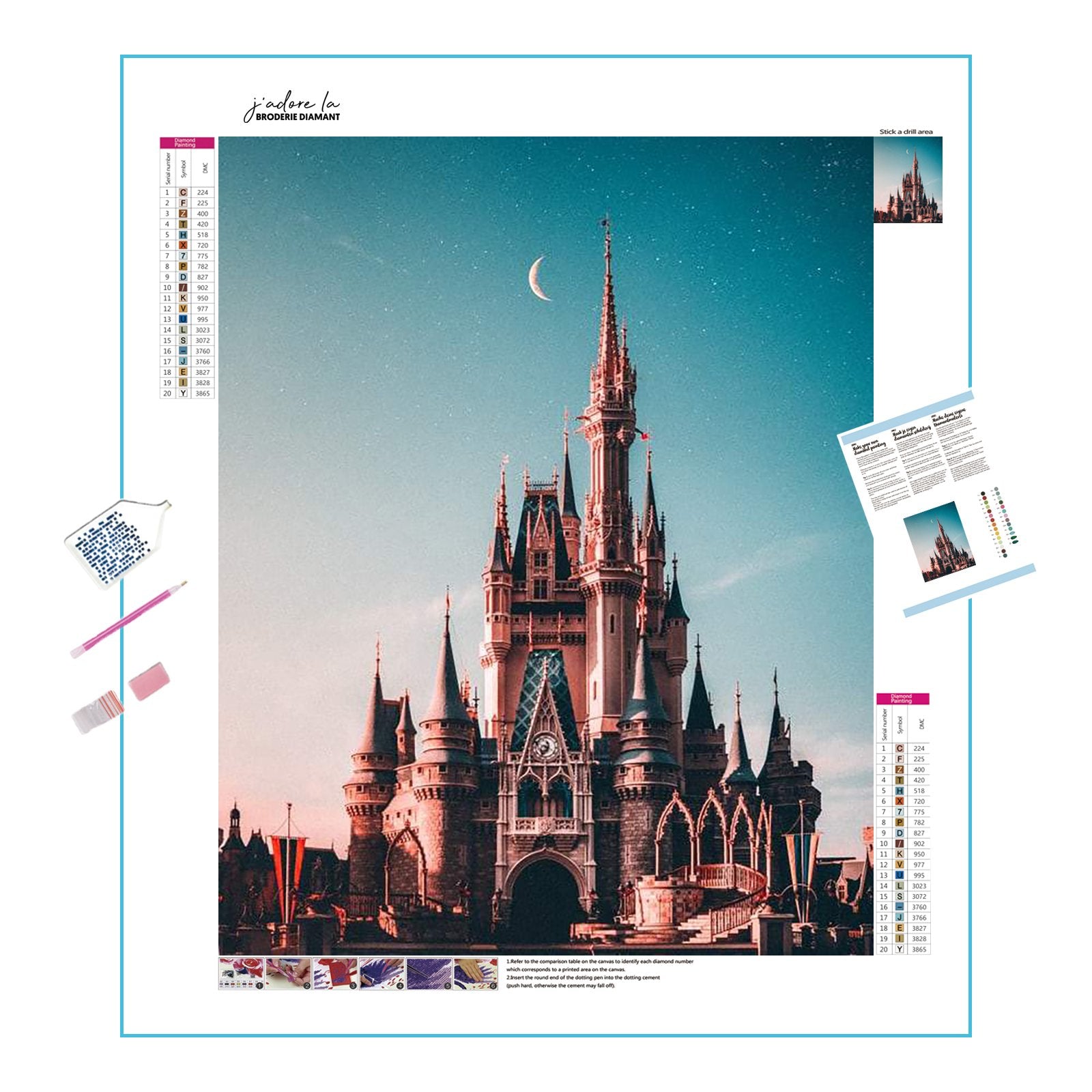 Bring magic home with Disney Castle artwork.Disney Castle - Diamondartlove