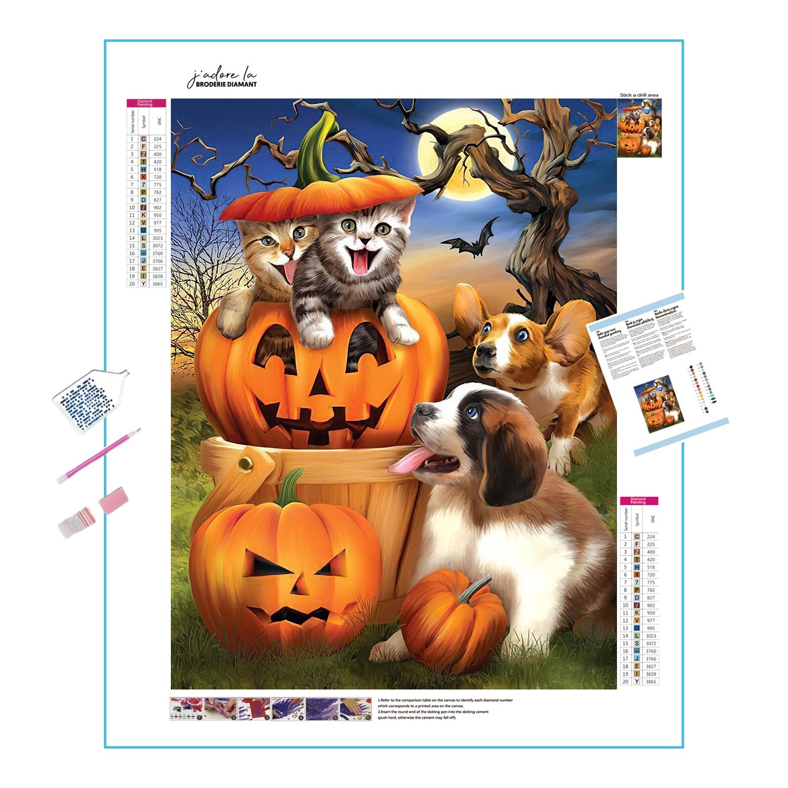 Celebrate eerie fun with Halloween's Cat and Dog.Halloween'S Cat And Dog - Diamondartlove