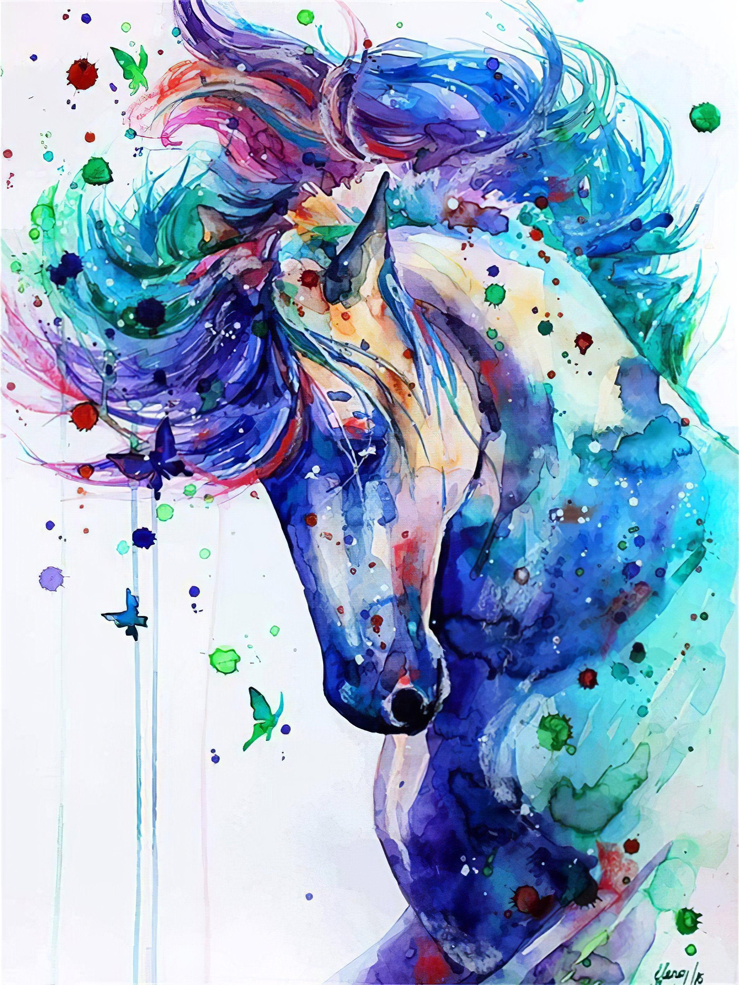 Abstract Horse: Dynamic, spirited art for equestrian lovers.Abstract Horse - Diamondartlove