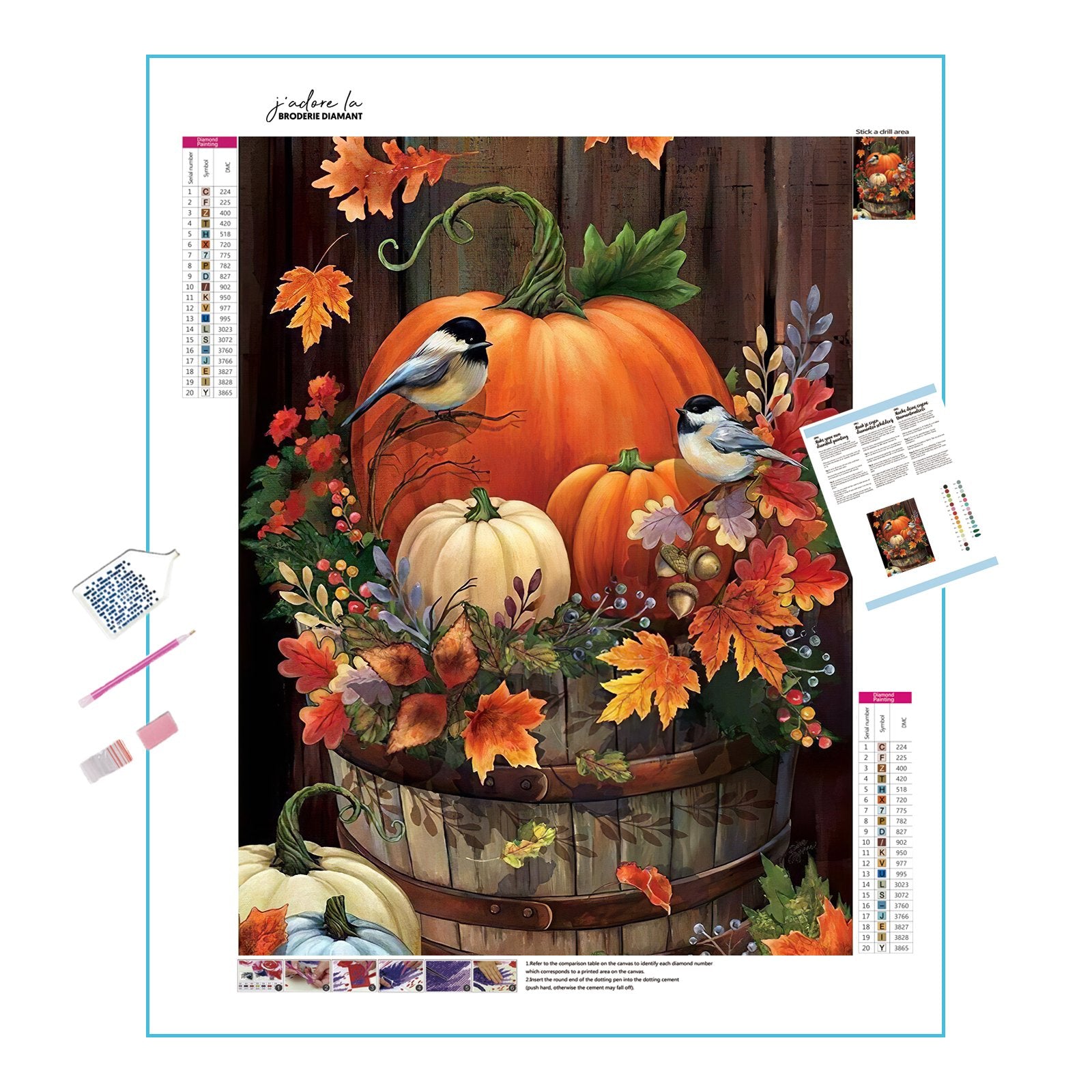Encounter whimsy and horror with Halloween's Pumpkin and Bird.Halloween'S Pumpkin And Bird - Diamondartlove