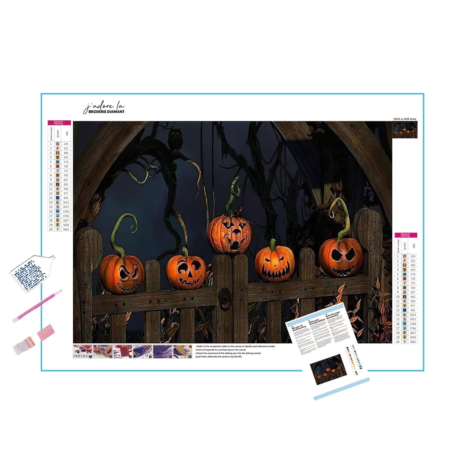 Festive Night of Pumpkin scene, perfect for Halloween décor.The Night Of Pumpkin - Diamondartlove