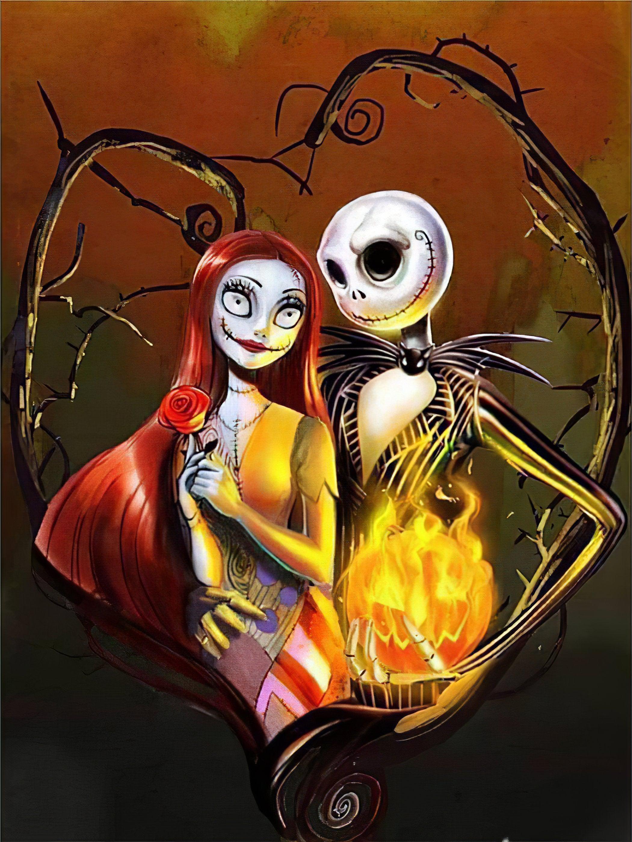 Celebrate spooky love with Halloween Couple In A Heart.Halloween Couple In A Heart - Diamondartlove