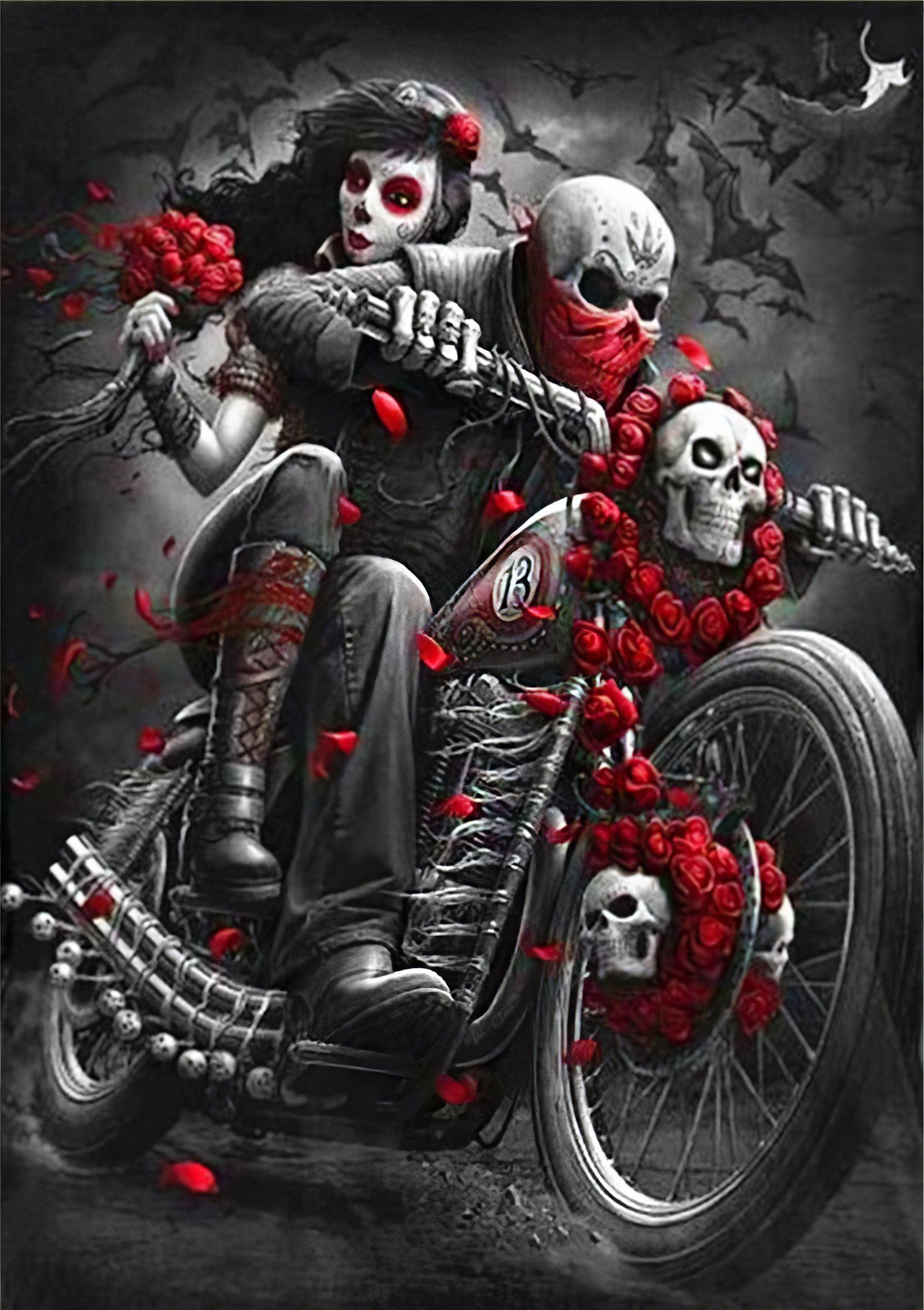 Skull Riding The Bike
