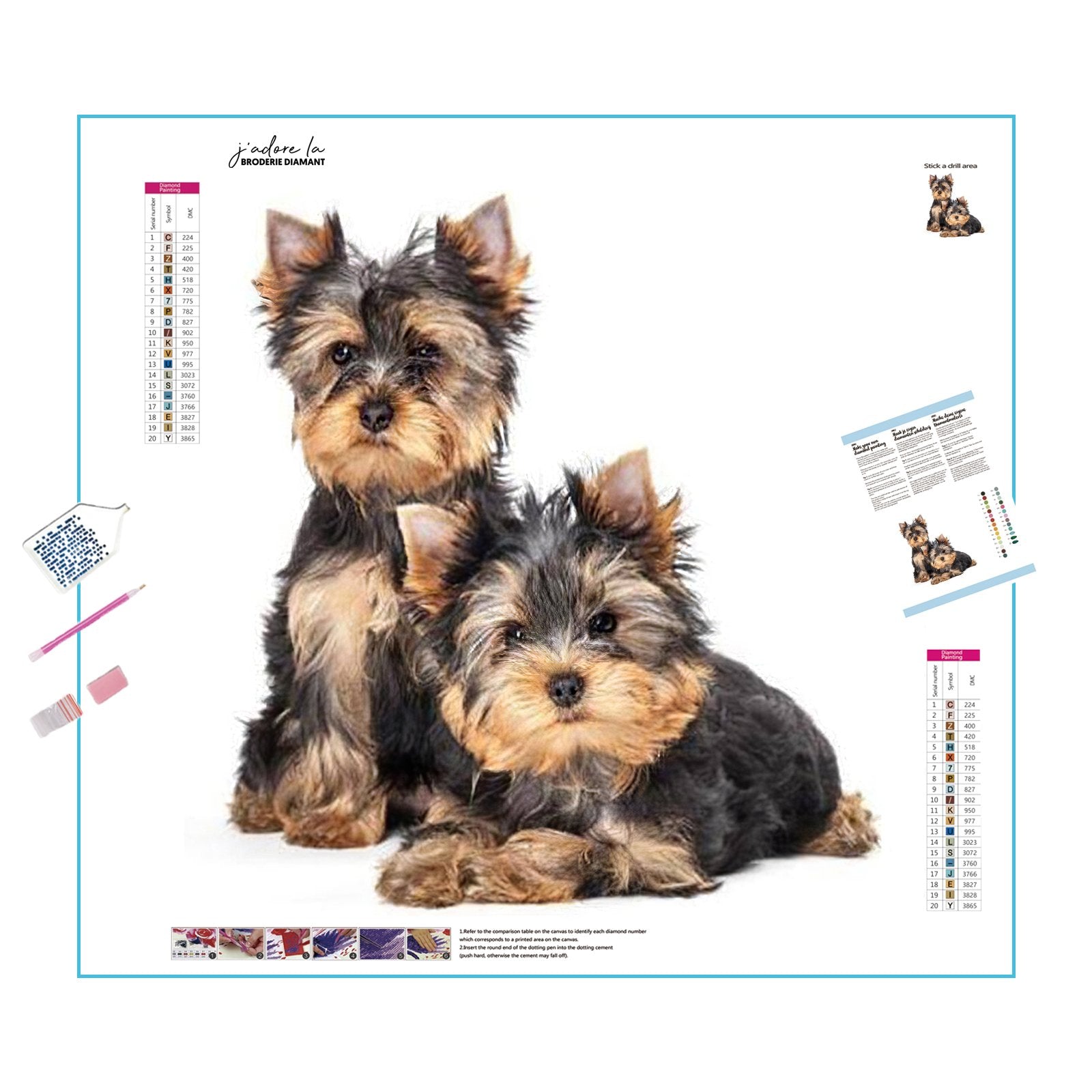 Playful two dogs design, perfect for dog lovers.Two Dogs - Diamondartlove