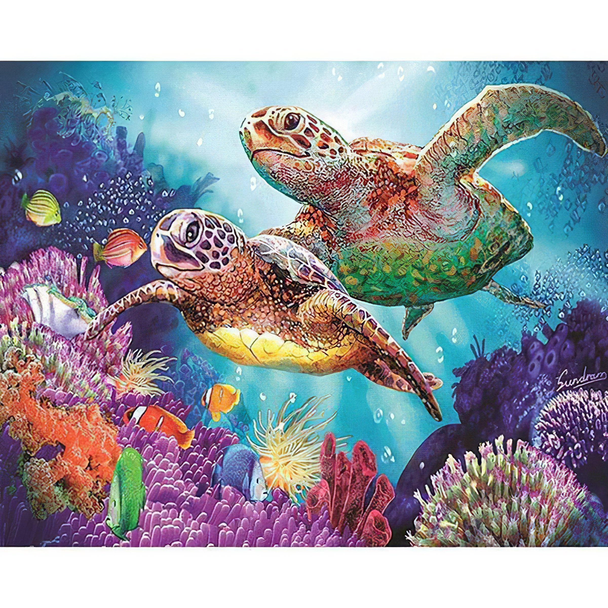 Two Tortoise In The Ocean
