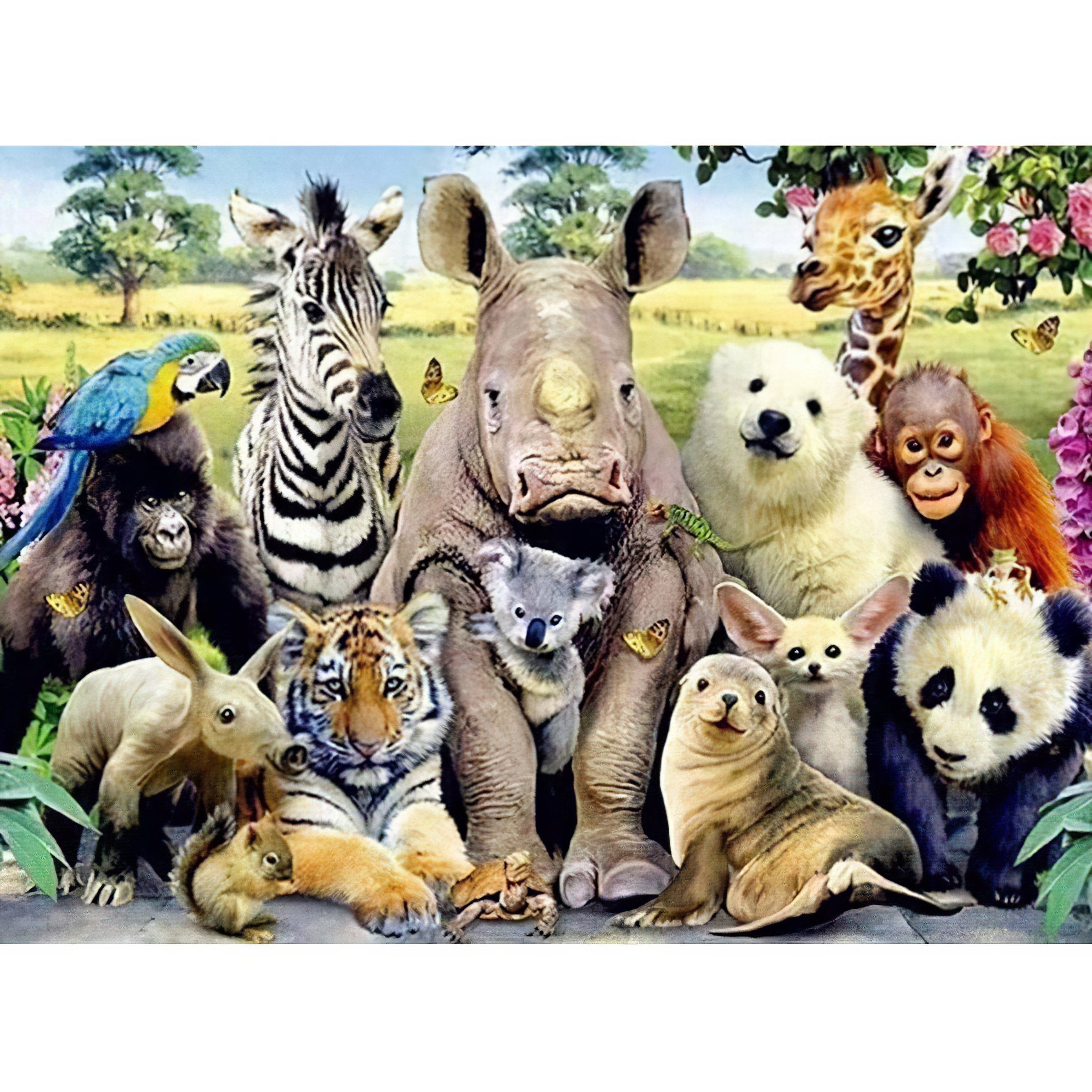 Celebrate wildlife diversity with Group Of Animals art.Group Of Animals - Diamondartlove