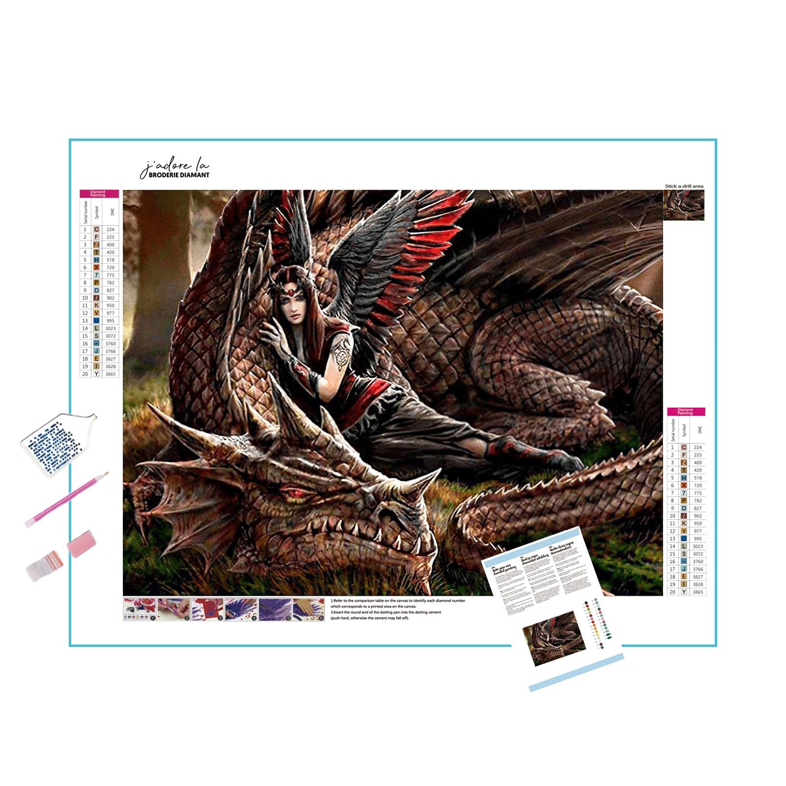 Unveil mythical tales with Dragon And Angel art.Dragon And Angel - Diamondartlove