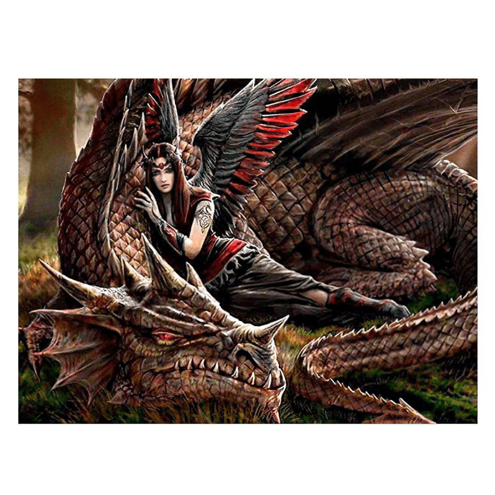 Unveil mythical tales with Dragon And Angel art.Dragon And Angel - Diamondartlove