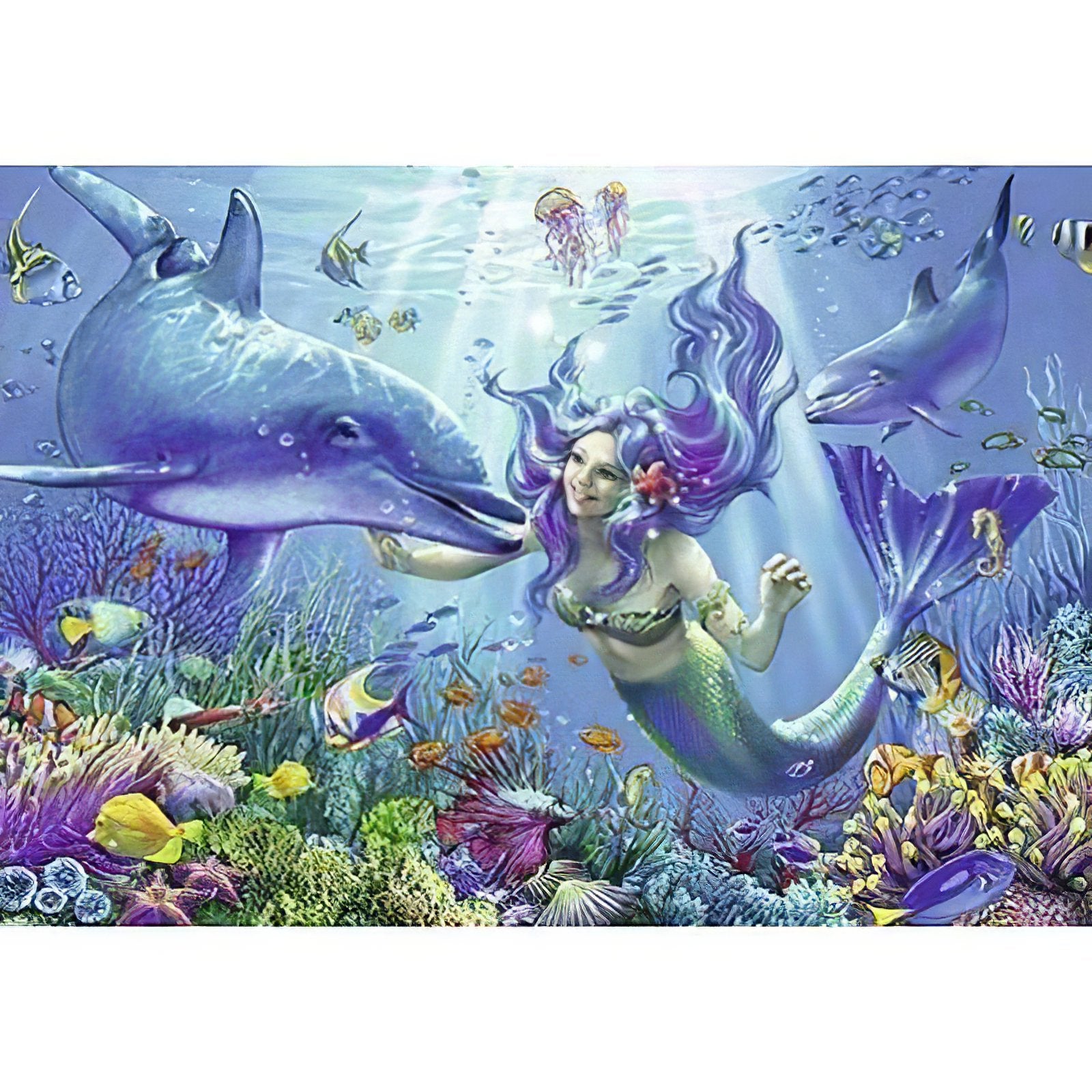 Explore fantasy with Dolphin And Mermaid painting. Dolphin And Mermaid - Diamondartlove