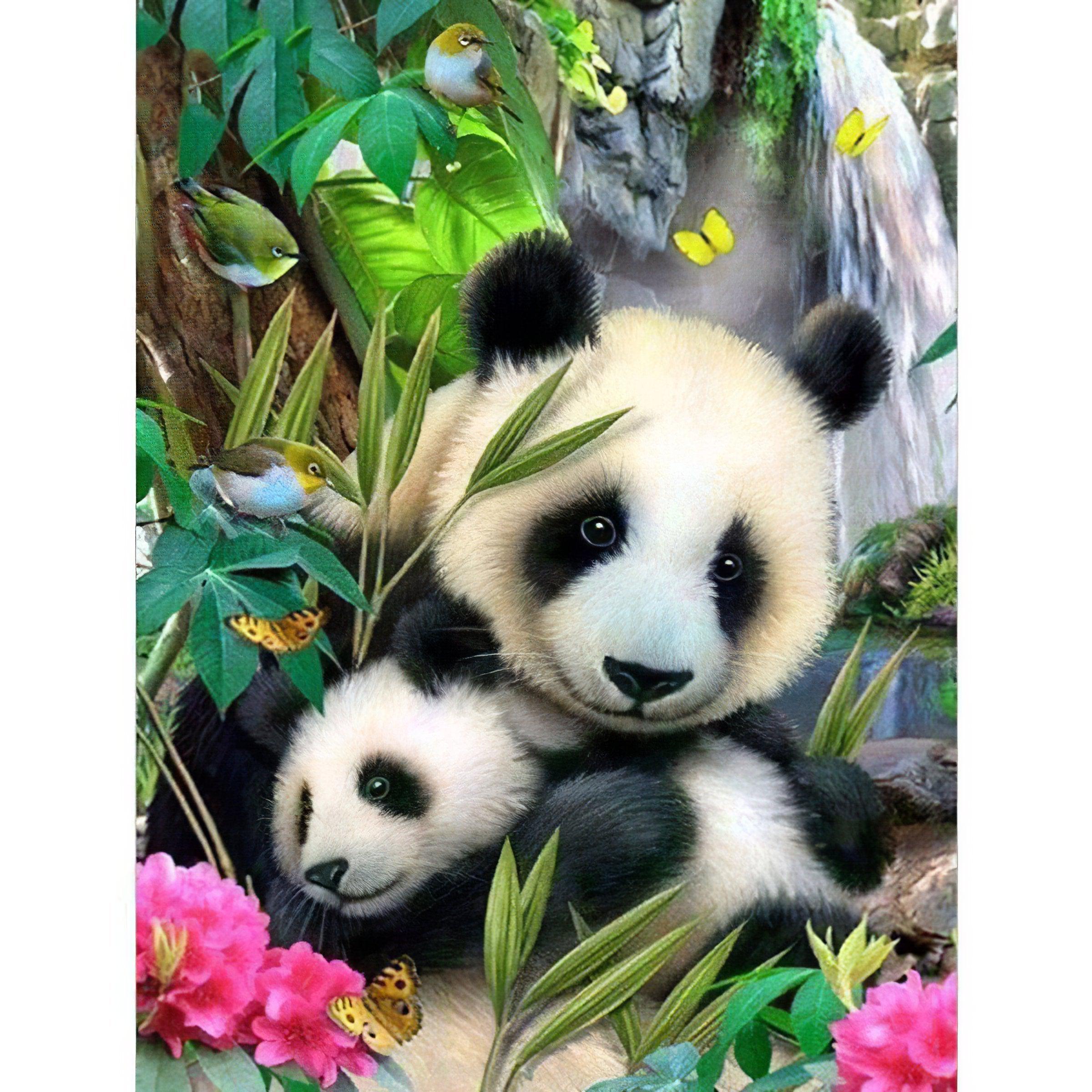 Delight in the playful and loving panda family interactions.Family Of Panda - Diamondartlove