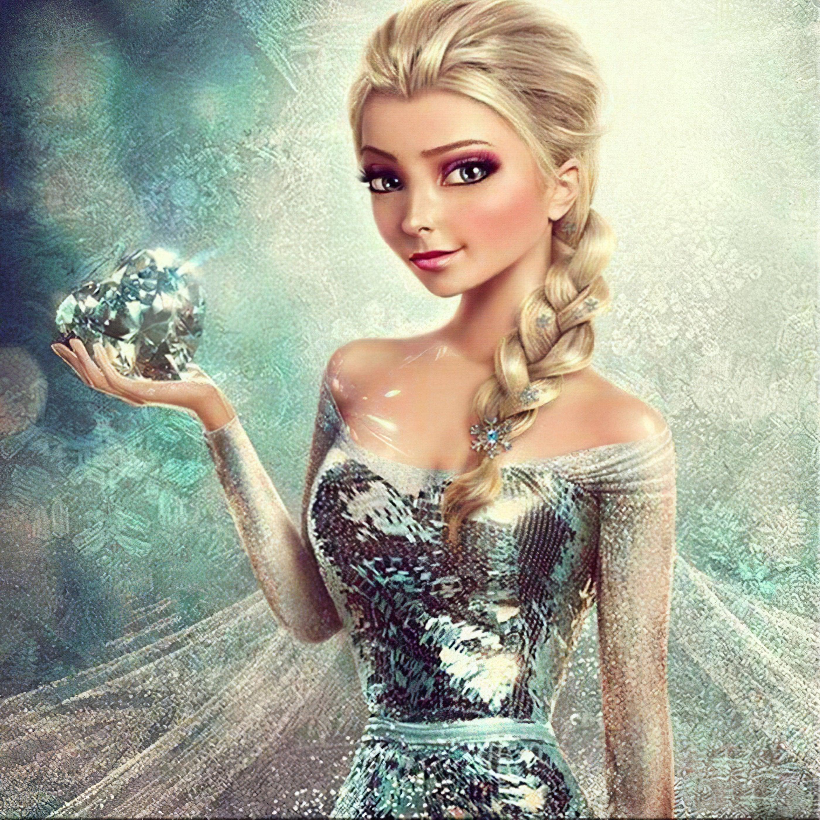 Capture the magic of winter with Princess Elsa, as she wields her icy powers gracefully.Princess Elsa-Diamondartlove