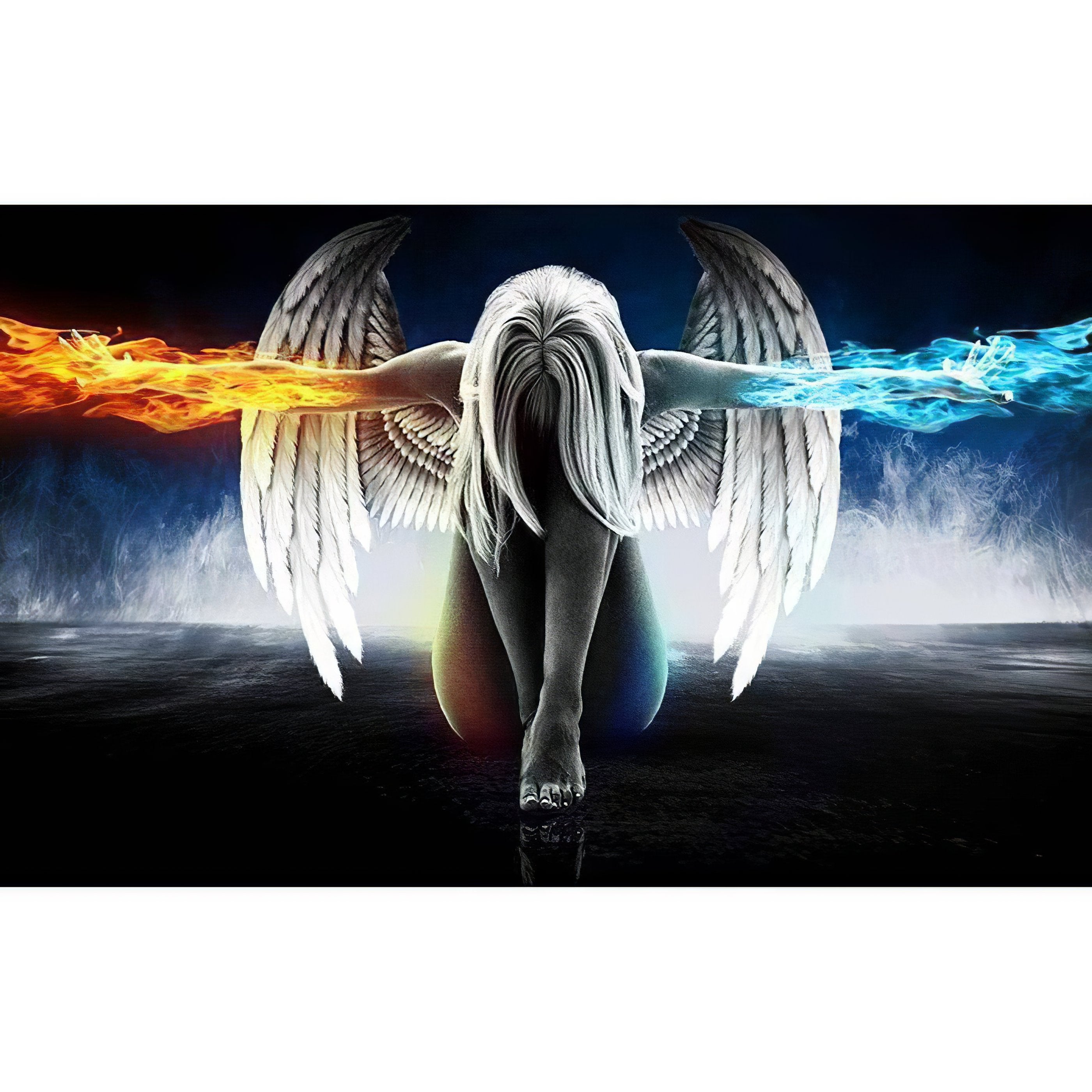 Capture the fierce contrast in Girl With Ice And Fire.Girl With Ice And Fire - Diamondartlove