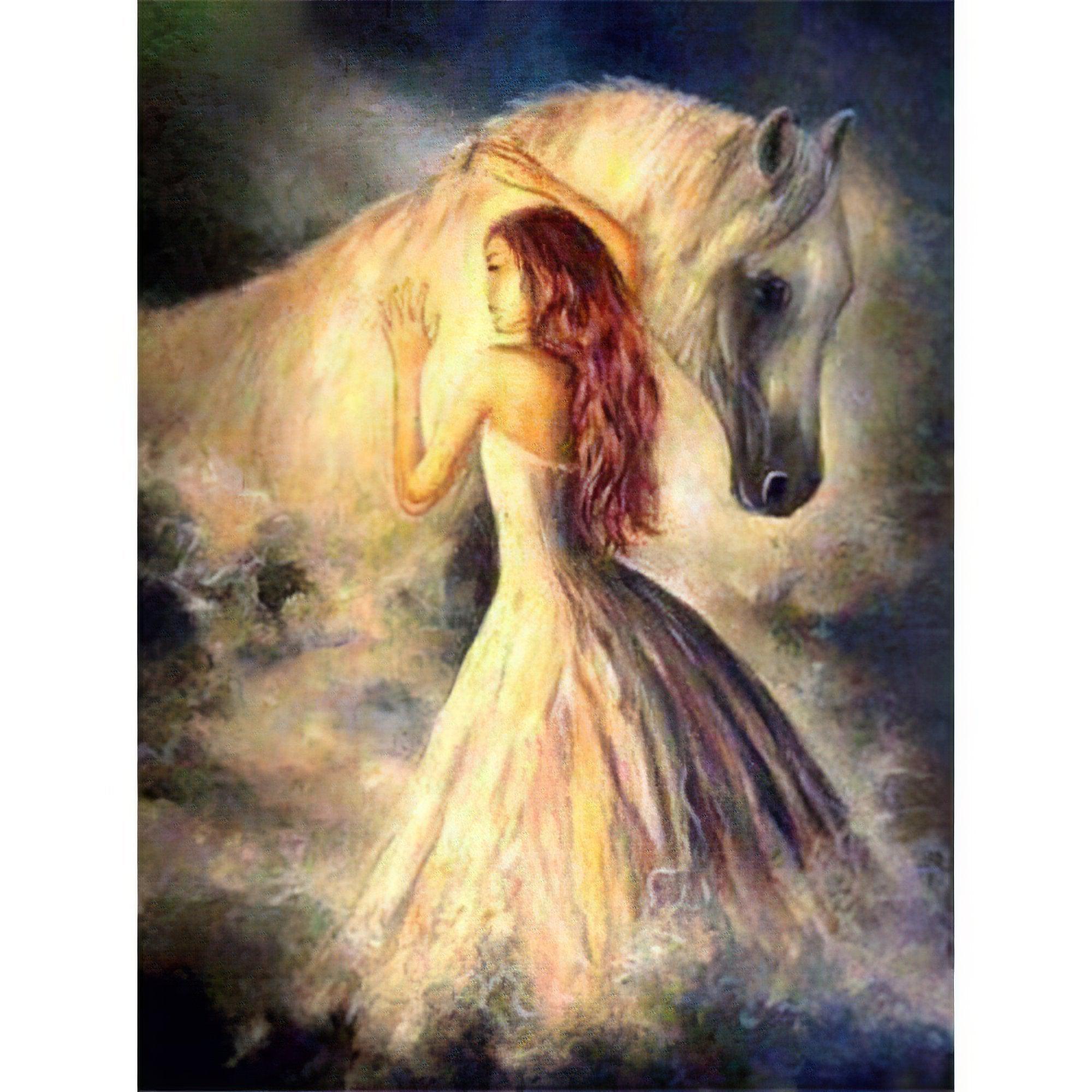 Feel the bond in Girl and Her Horse diamond painting.Girl And Her Horse - Diamondartlove