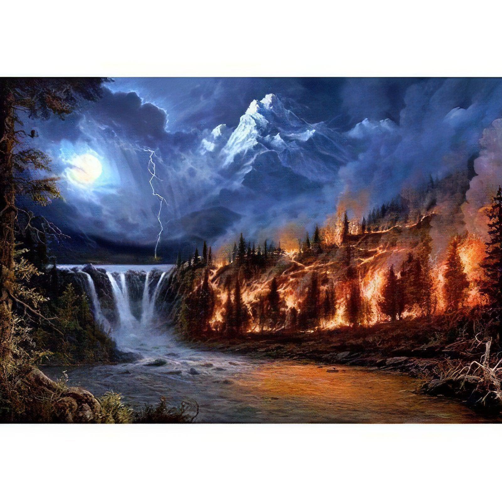 Witness the formidable power of Nature's Wrath in this dramatic landscape scene.Nature'S Wrath - Diamondartlove