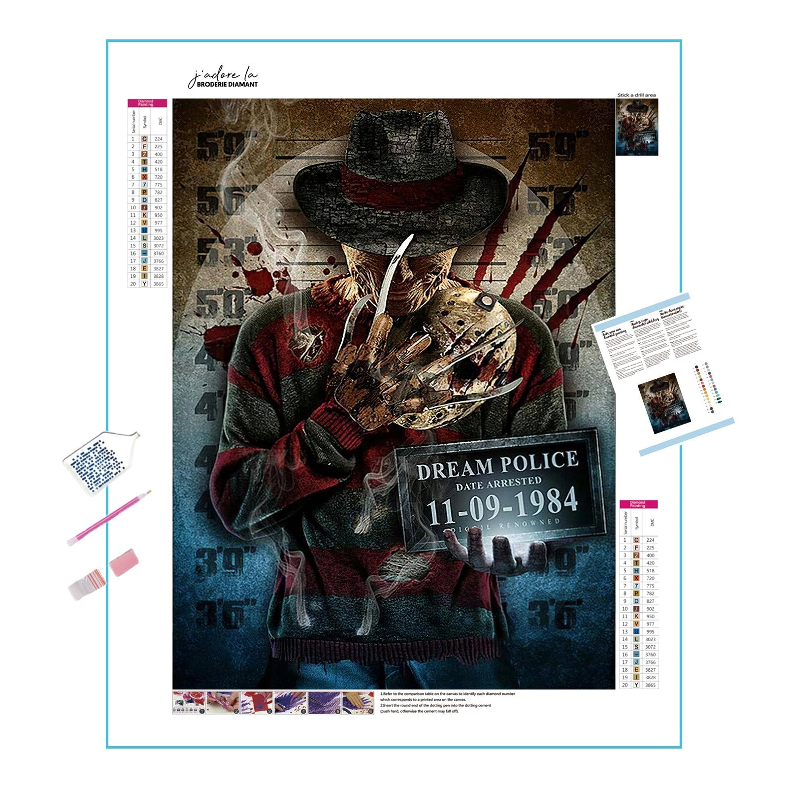 Bring horror to life with iconic Freddy Krueger art.Freddy Krueger - Diamondartlove