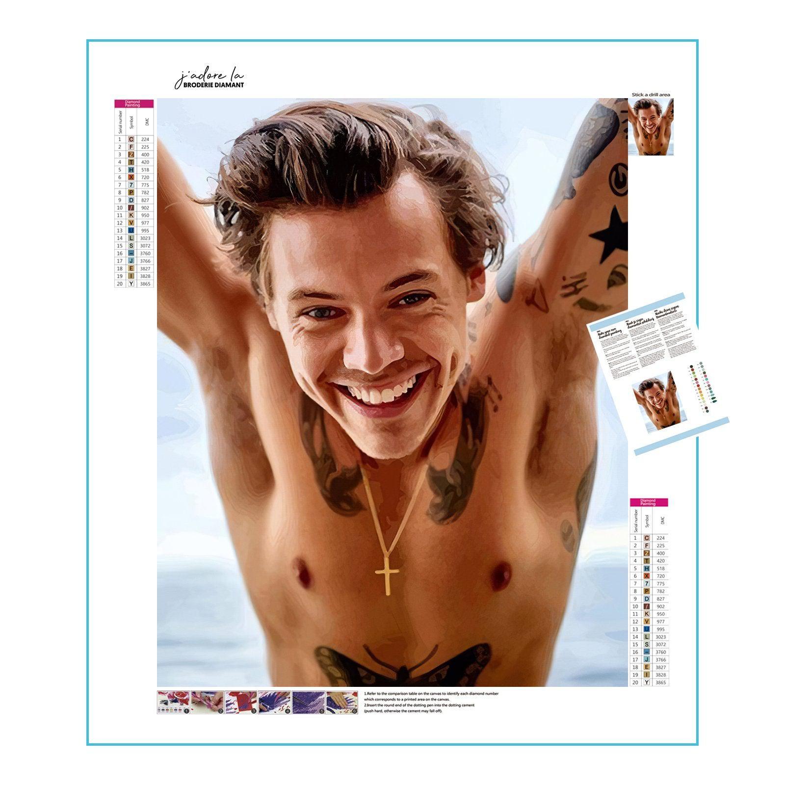 Celebrate pop icon Harry Styles with this vibrant art.Harry Styles One Direction - Diamondartlove