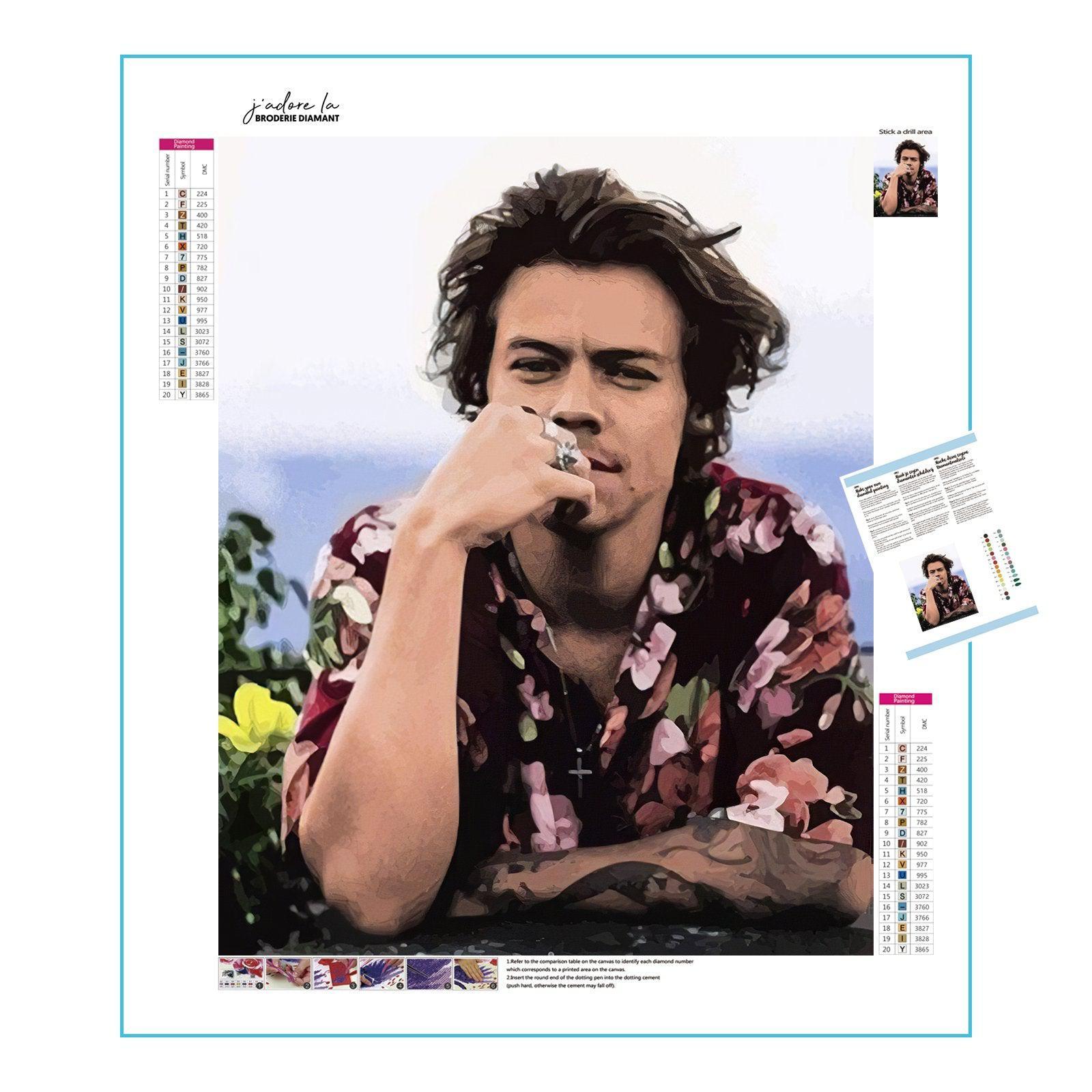 Celebrate pop icon Harry Styles with this vibrant art.Harry Styles One Direction - Diamondartlove