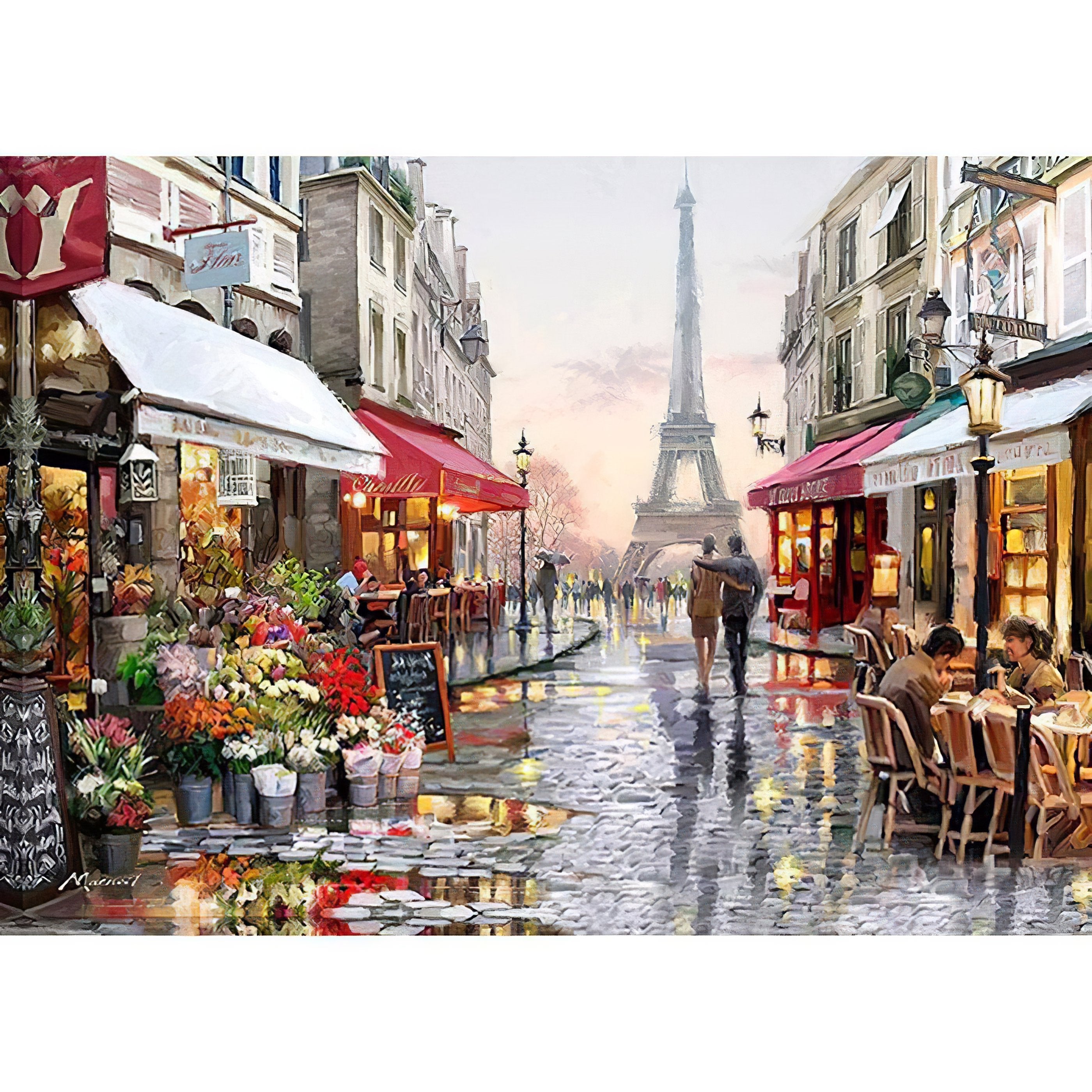 Capture the charm of a Parisian florist's daily life.Florist In Paris - Diamondartlove