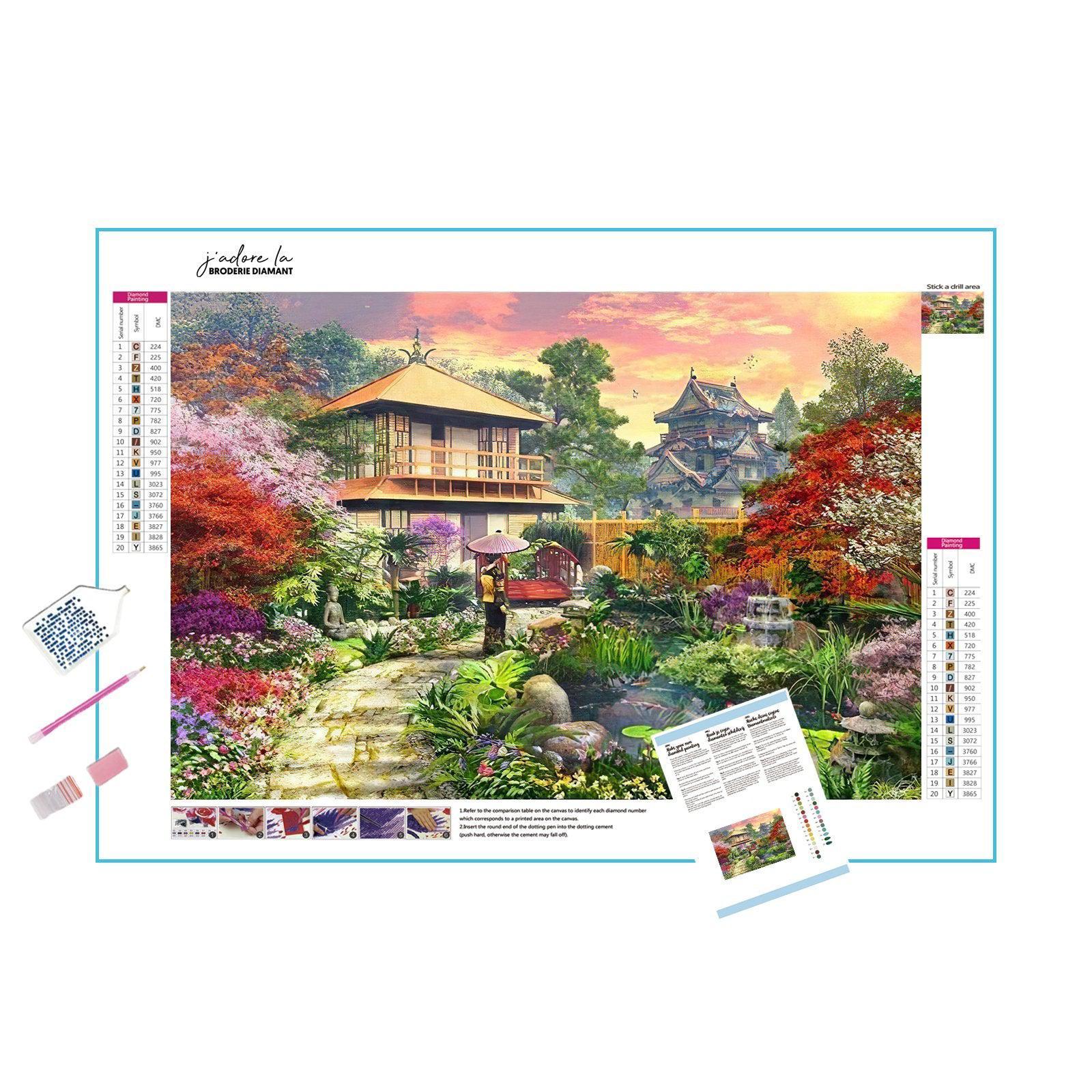 Escape into tranquility with Japanese Garden art.Japanese Garden - Diamondartlove