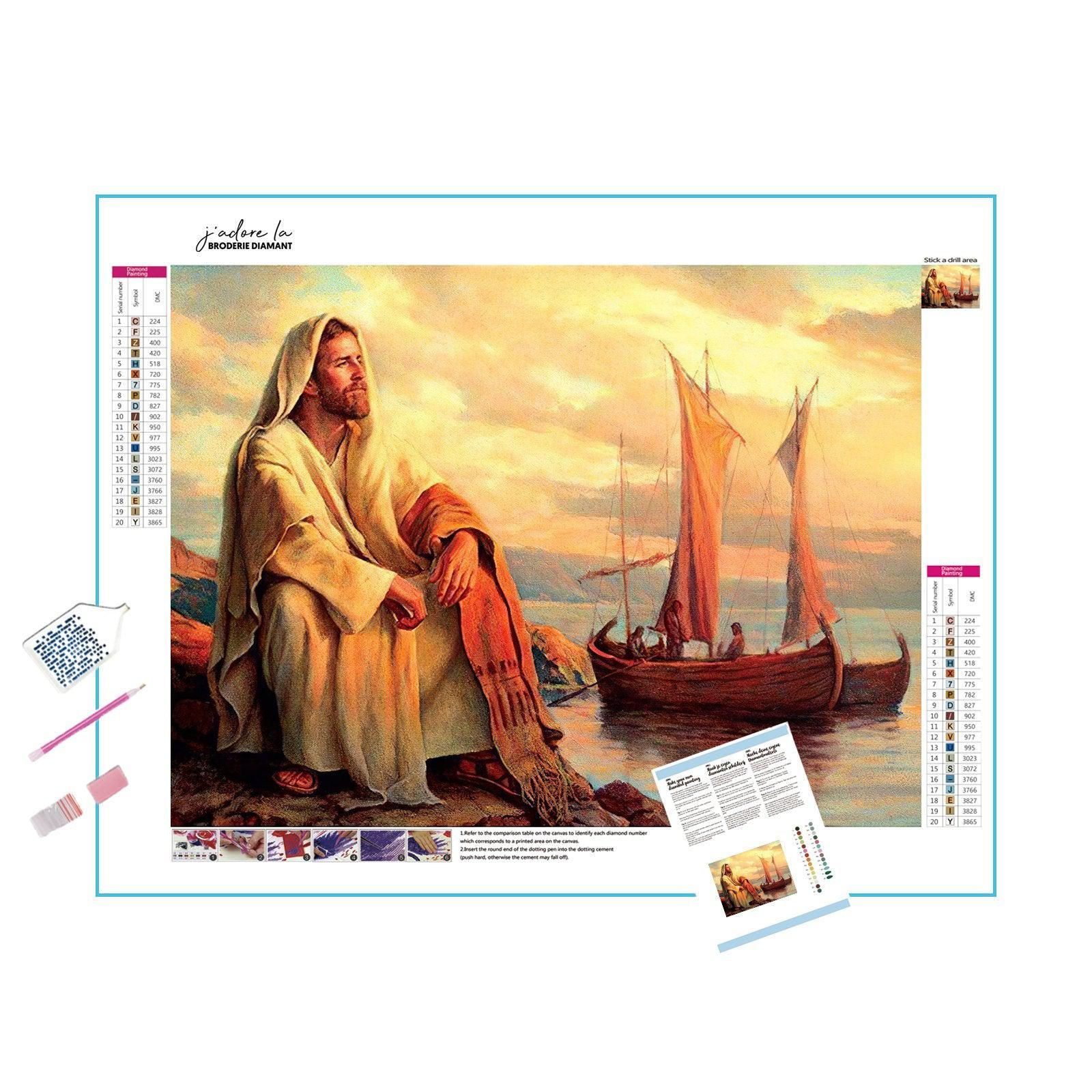 Navigate spiritual journeys with Jesus and Ship.Jesus And Ship - Diamondartlove