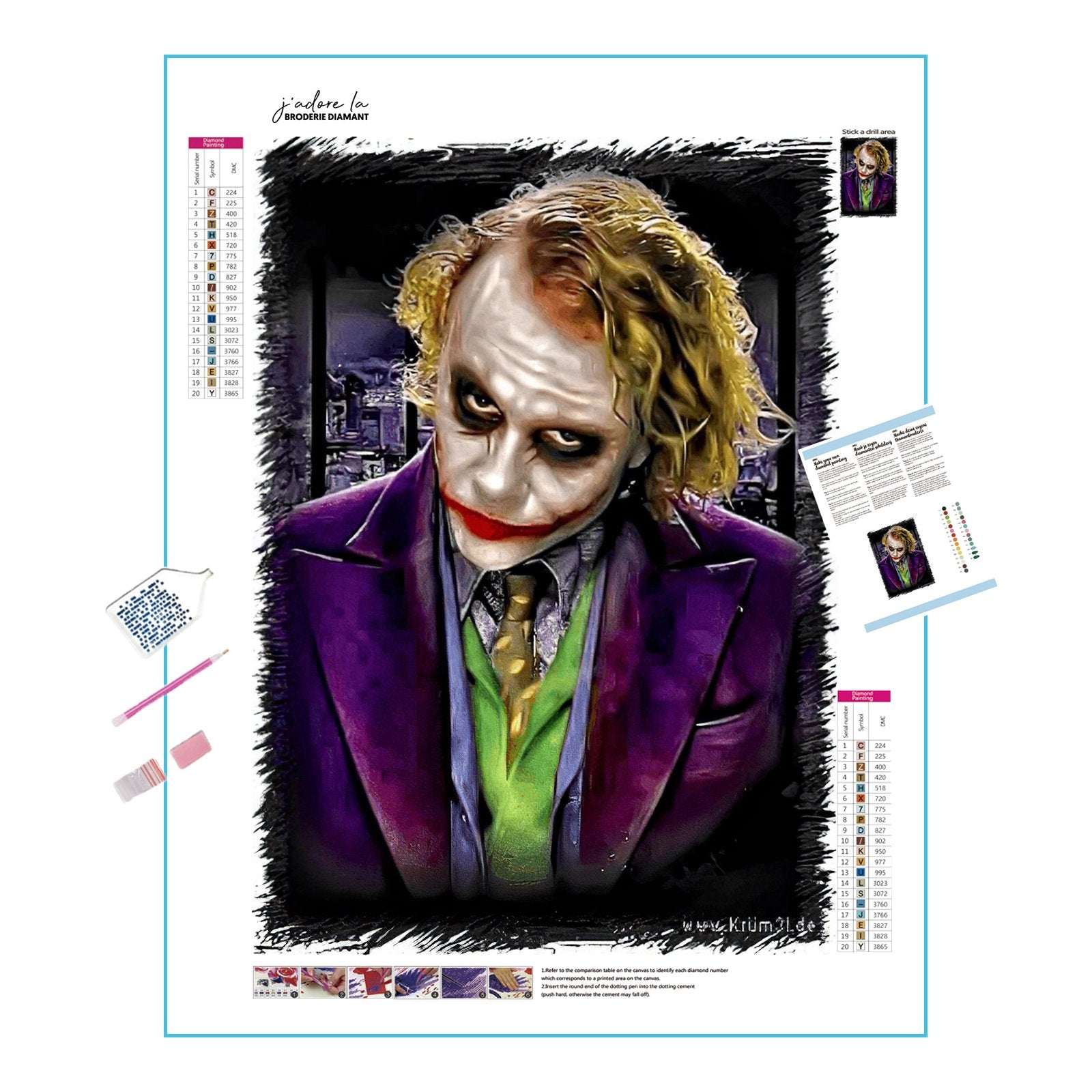 Delve into the chaos of the iconic Joker. Joker - Diamondartlove