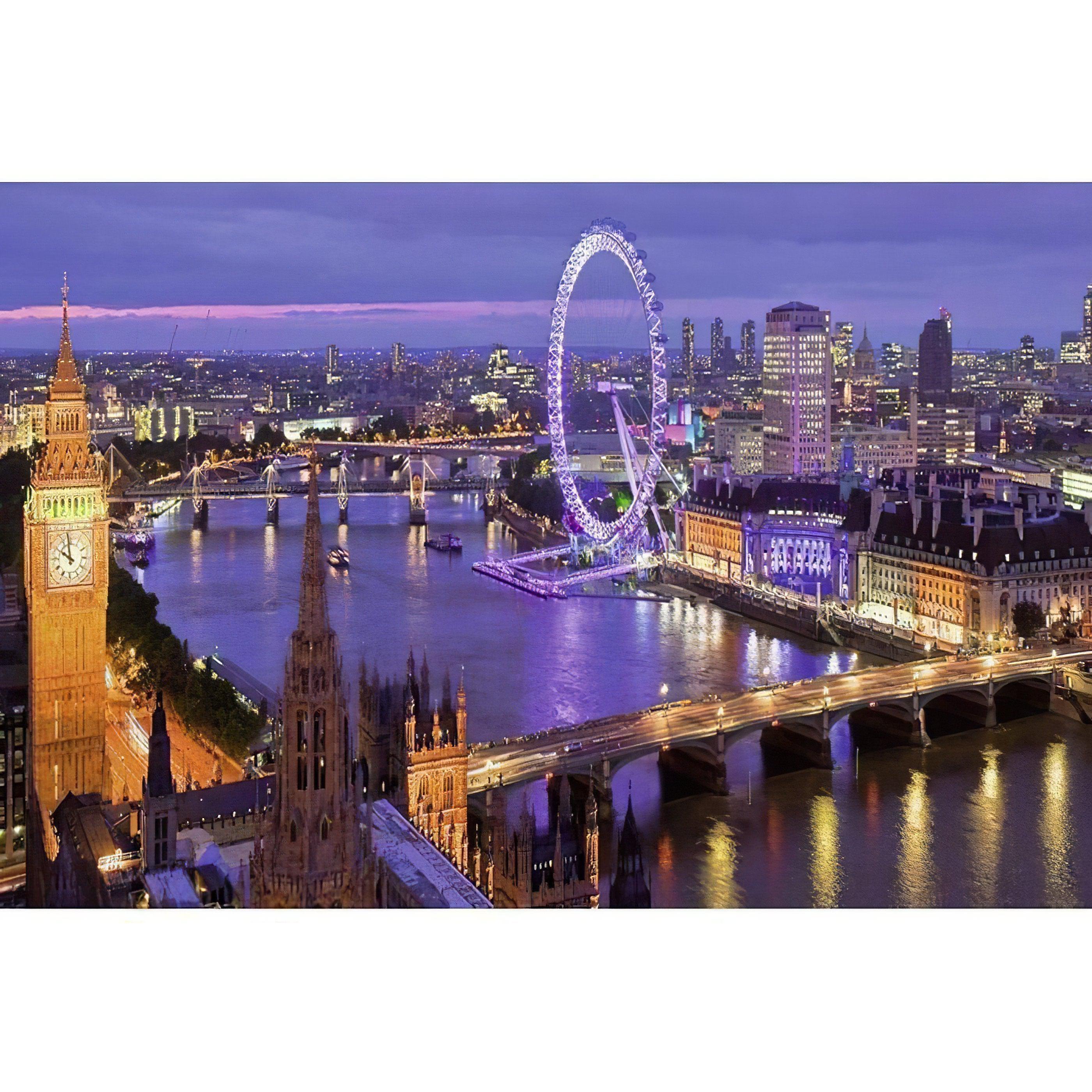 Experience the dazzling lights of London At Night in this artwork.London At Night - Diamondartlove