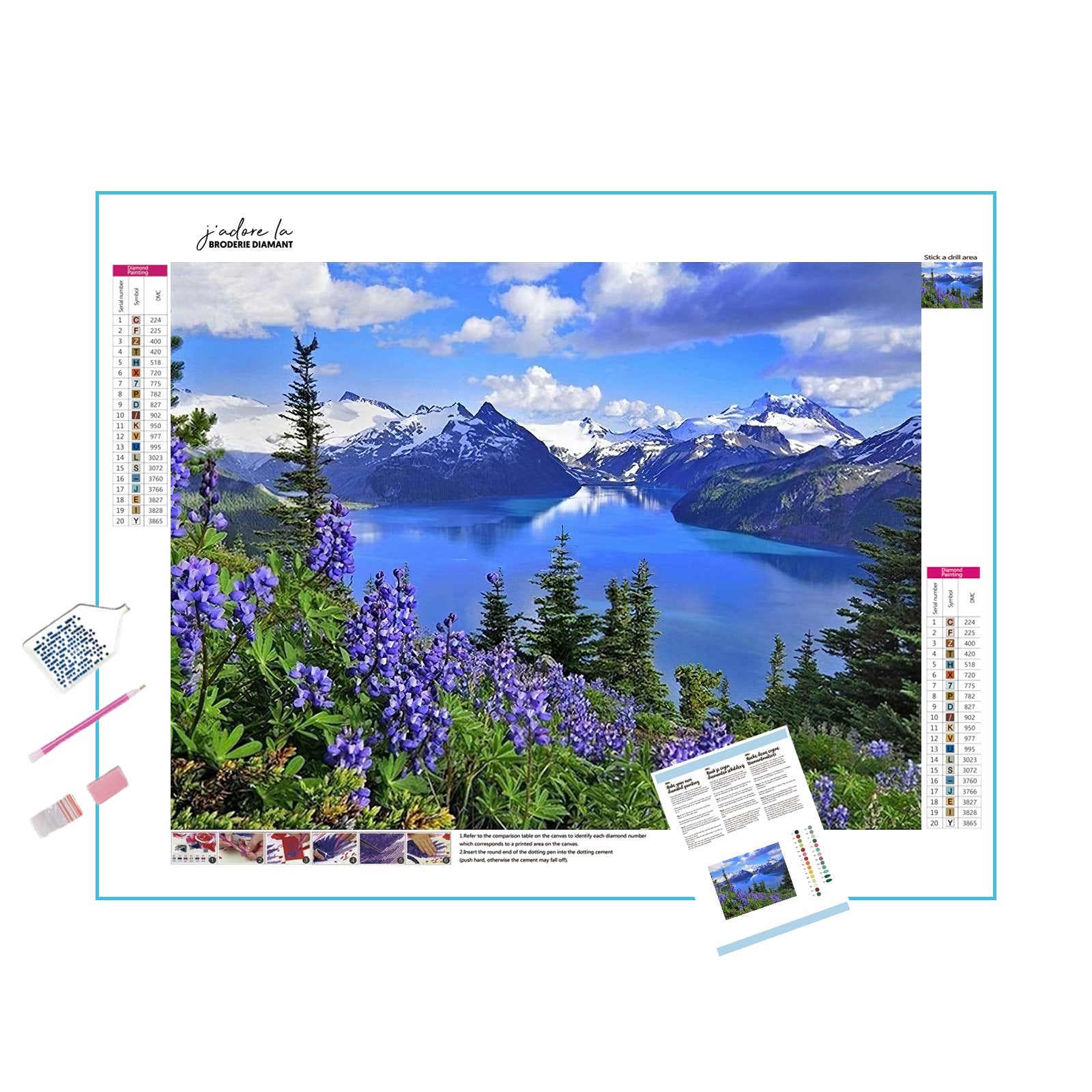 Relax with the soothing Lavenders Over Lake scene. Lavenders Over Lake - Diamondartlove