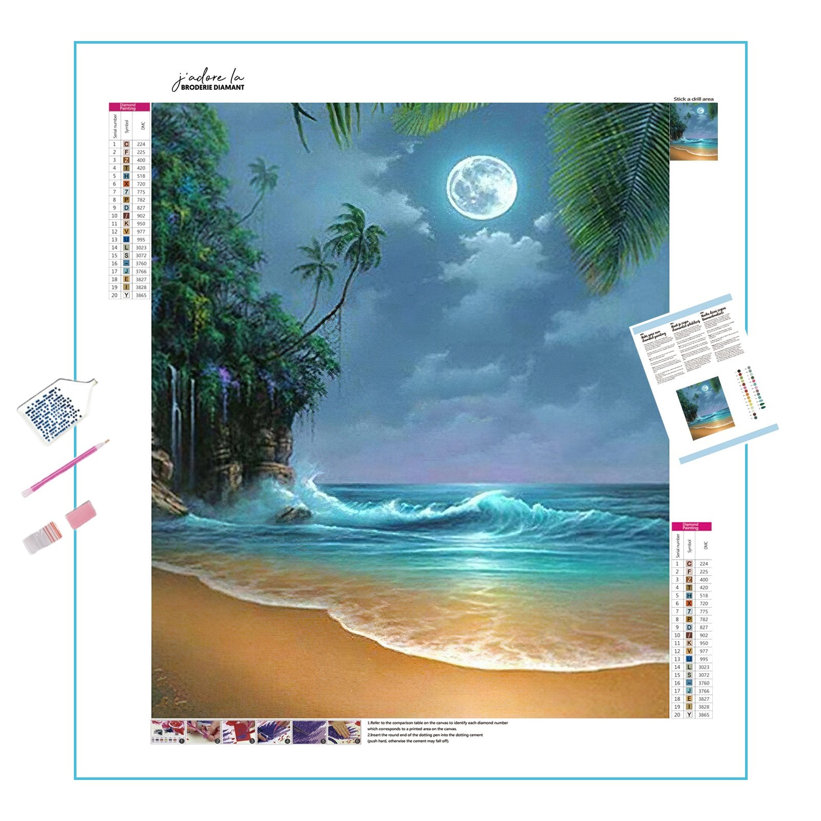 Experience the tranquility of the Moon shining upon the sea.Moon Upon The Sea - Diamondartlove