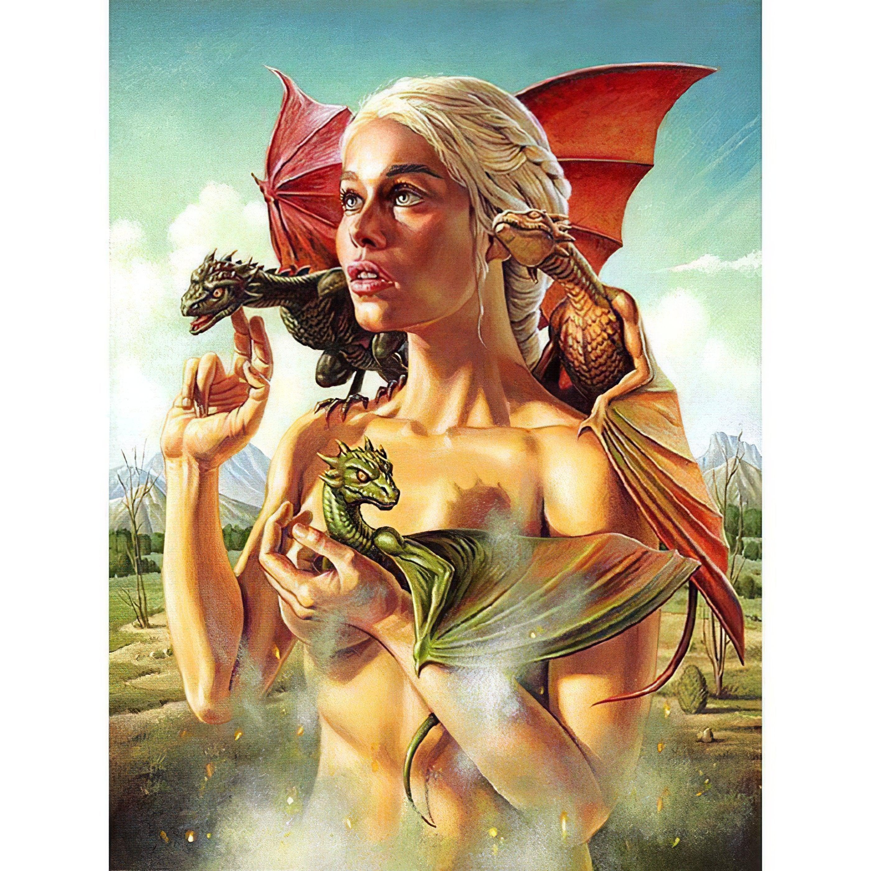 Embrace the power of Daenerys in Game of Thrones art.Game Of Thrones Daenerys Targaryen - Diamondartlove