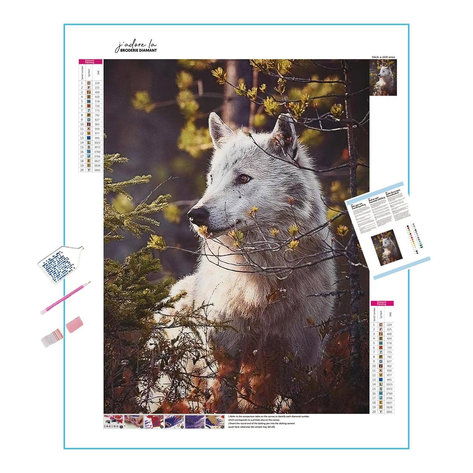 Wild wolf in the jungle design, ideal for adventure lovers.Wolf In The Jungle - Diamondartlove