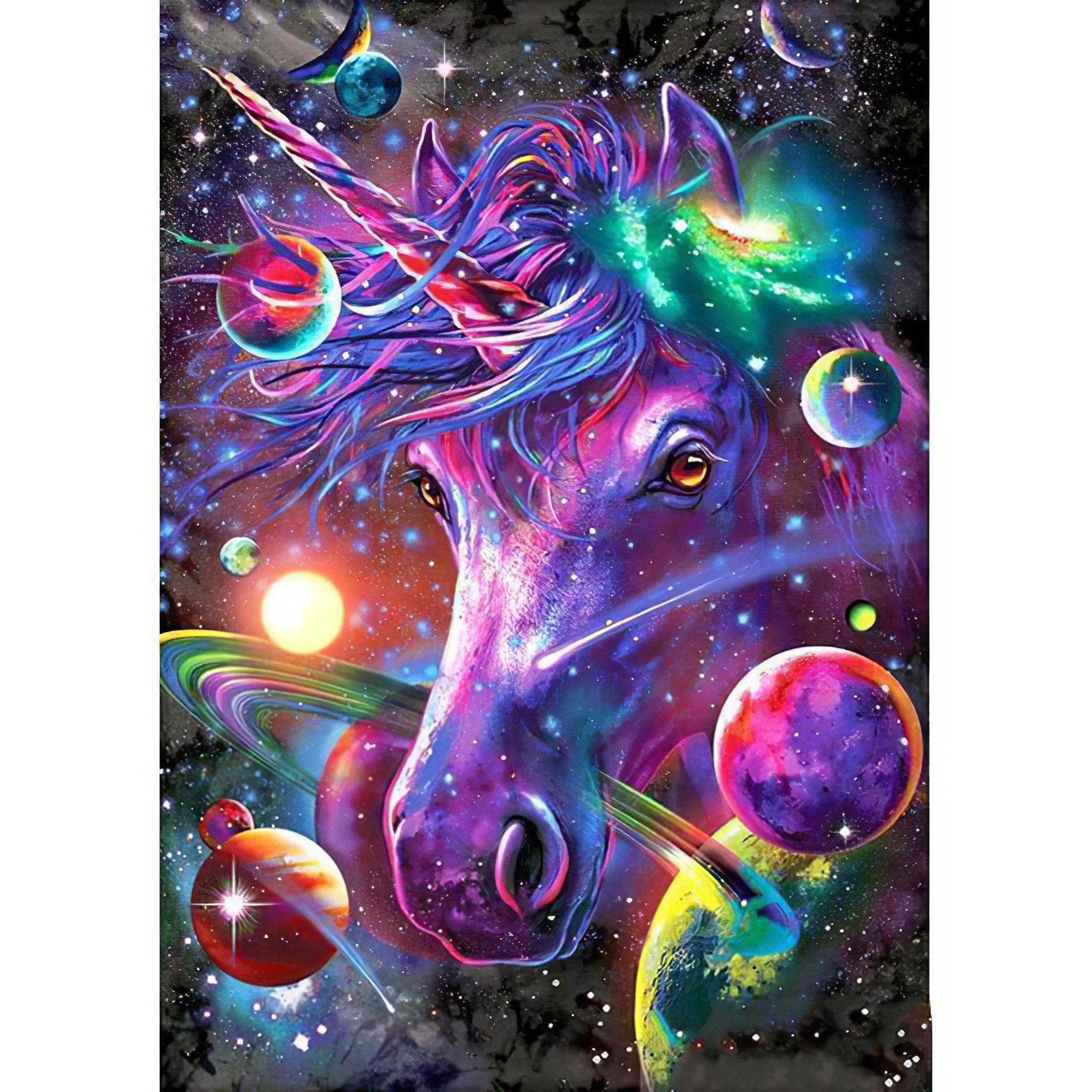 Step into a fantasy with a colored unicorn, where magic and colors blend.Colored Unicorn - Diamondartlove