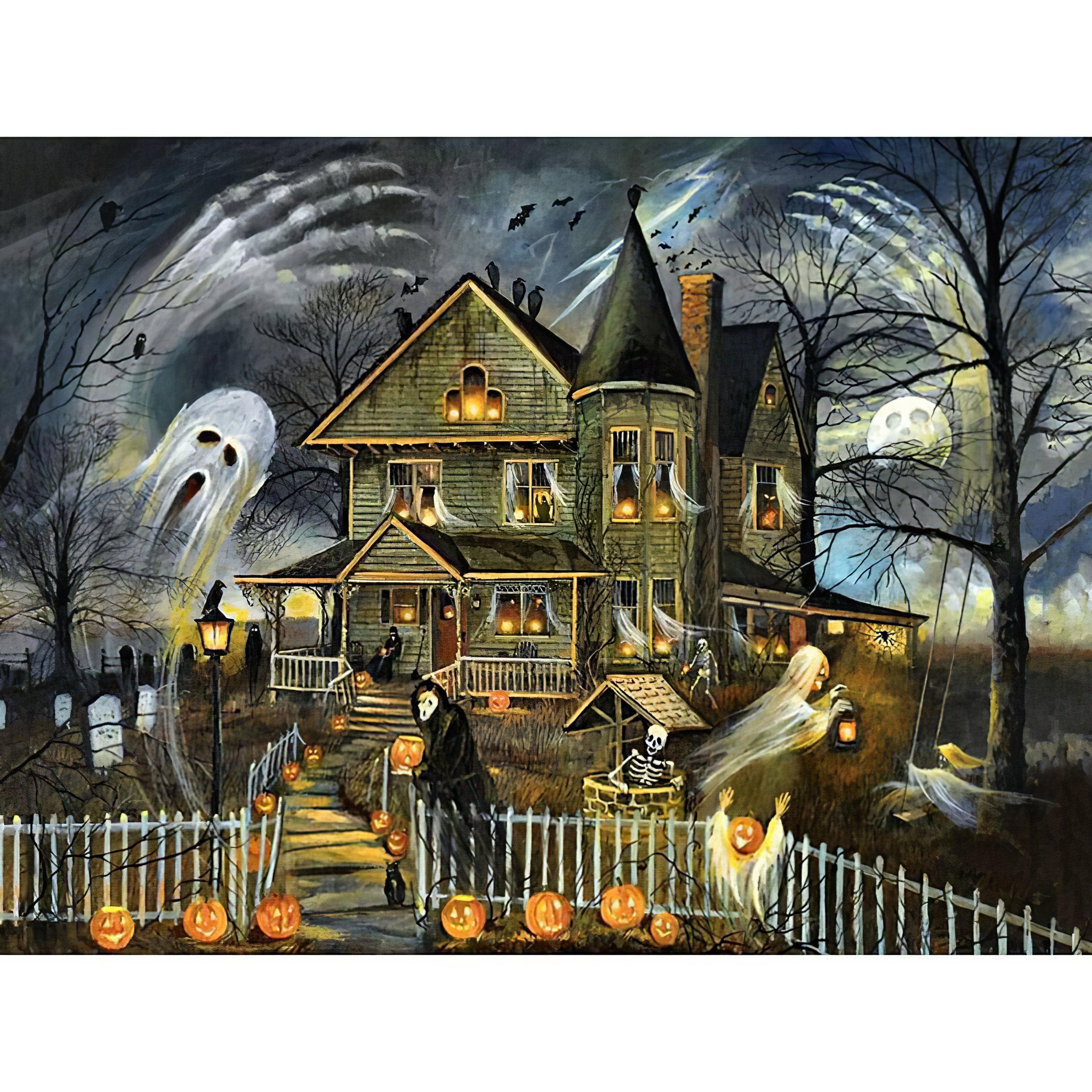 Spook up your decor with Ghost House of Halloween.Ghost House Of Halloween - Diamondartlove