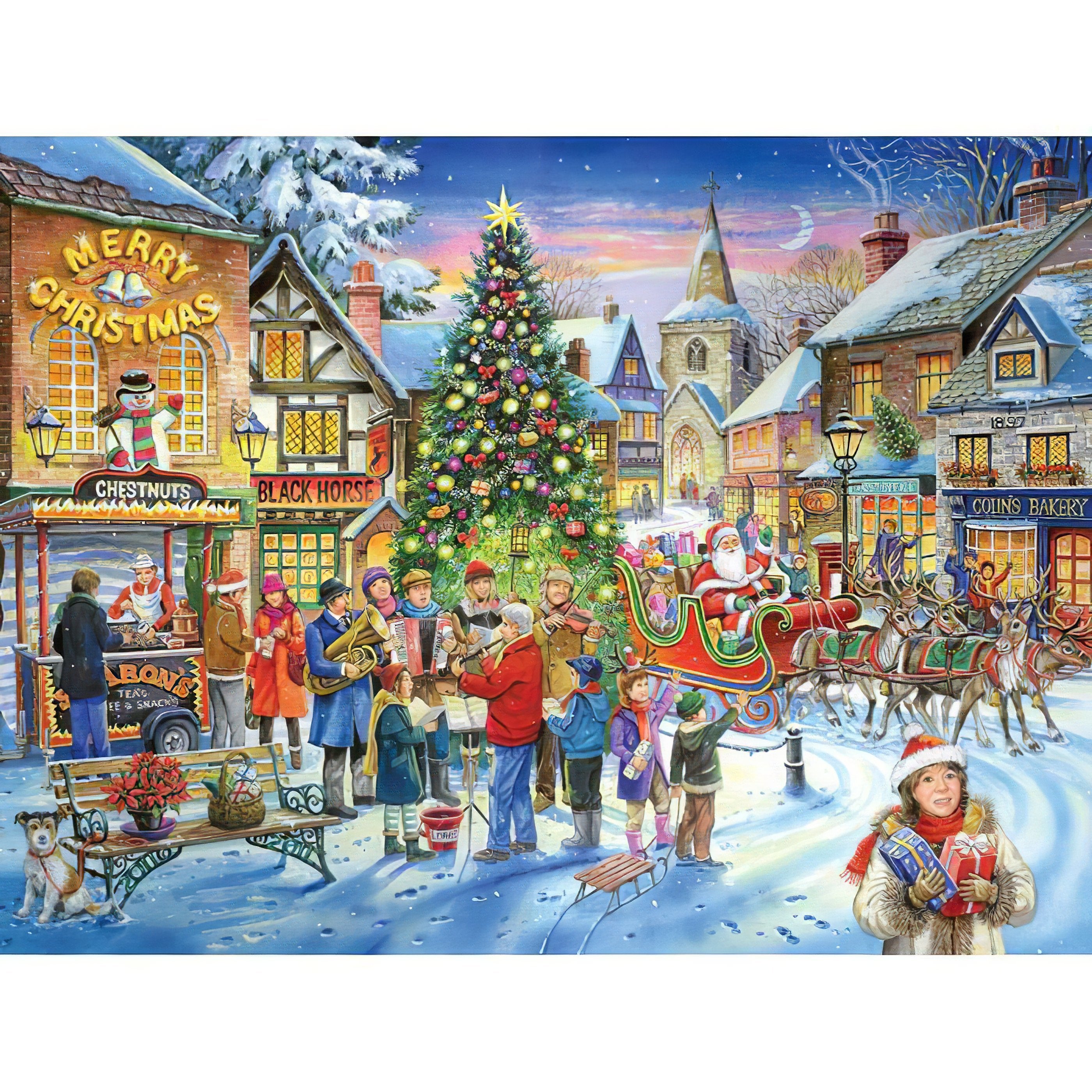 Revel in the cozy glow of a festively adorned home celebrating the season. Christmas House Festival - Diamondartlove