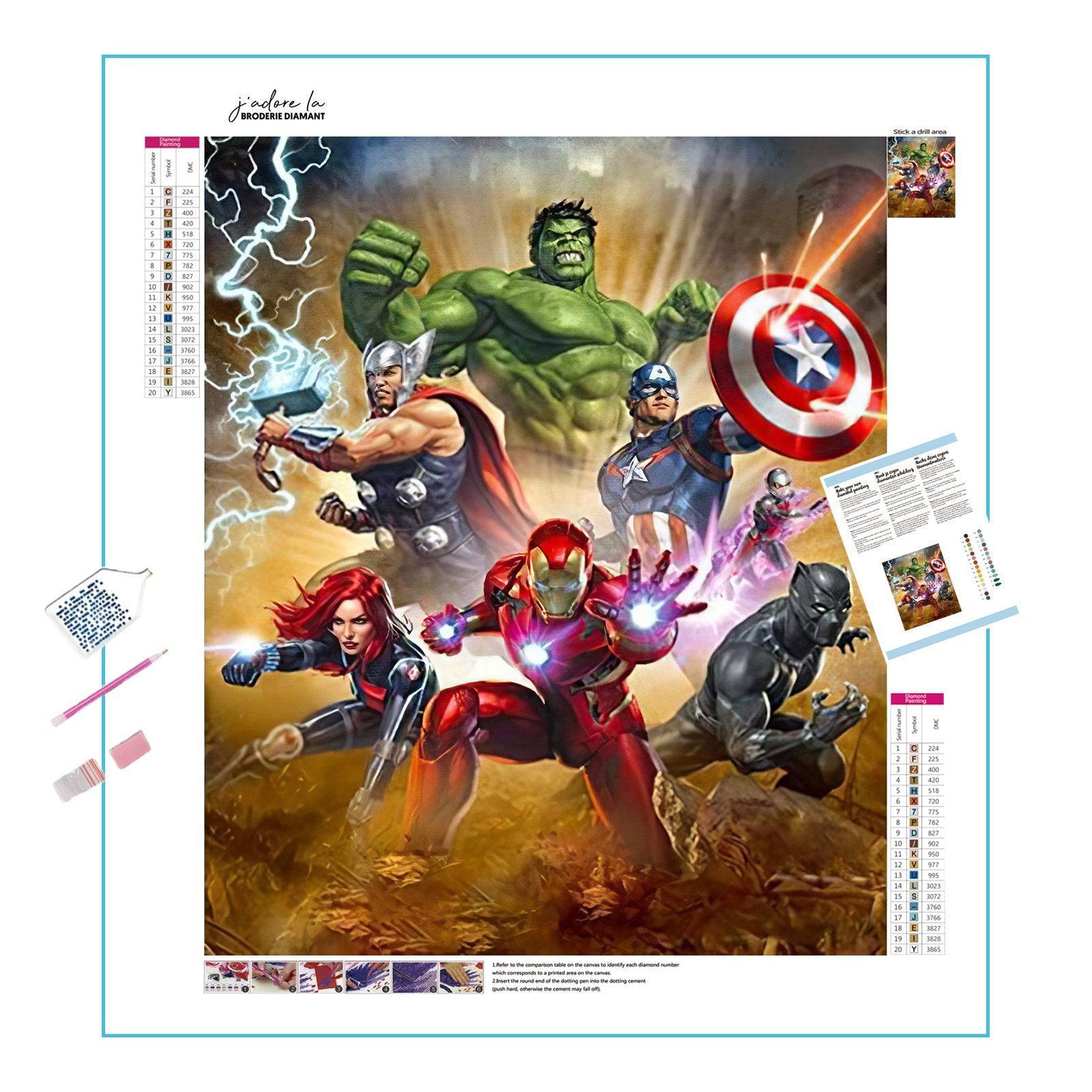 Assemble with the Marvel Avengers in epic artwork.Marvel Avengers - Diamondartlove