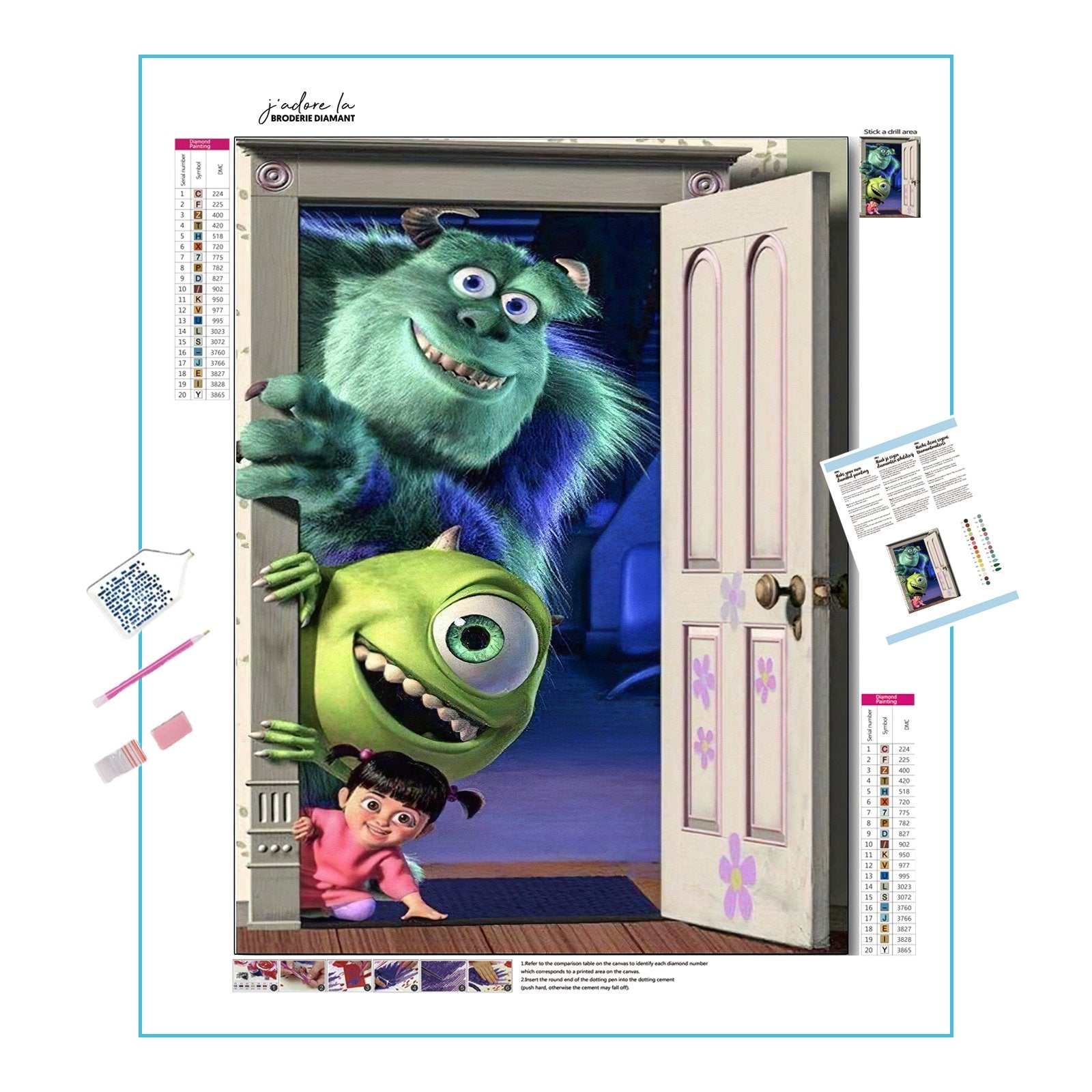 Relive the fun and scares with your favorite Monster Inc characters.Monster Inc - Diamondartlove