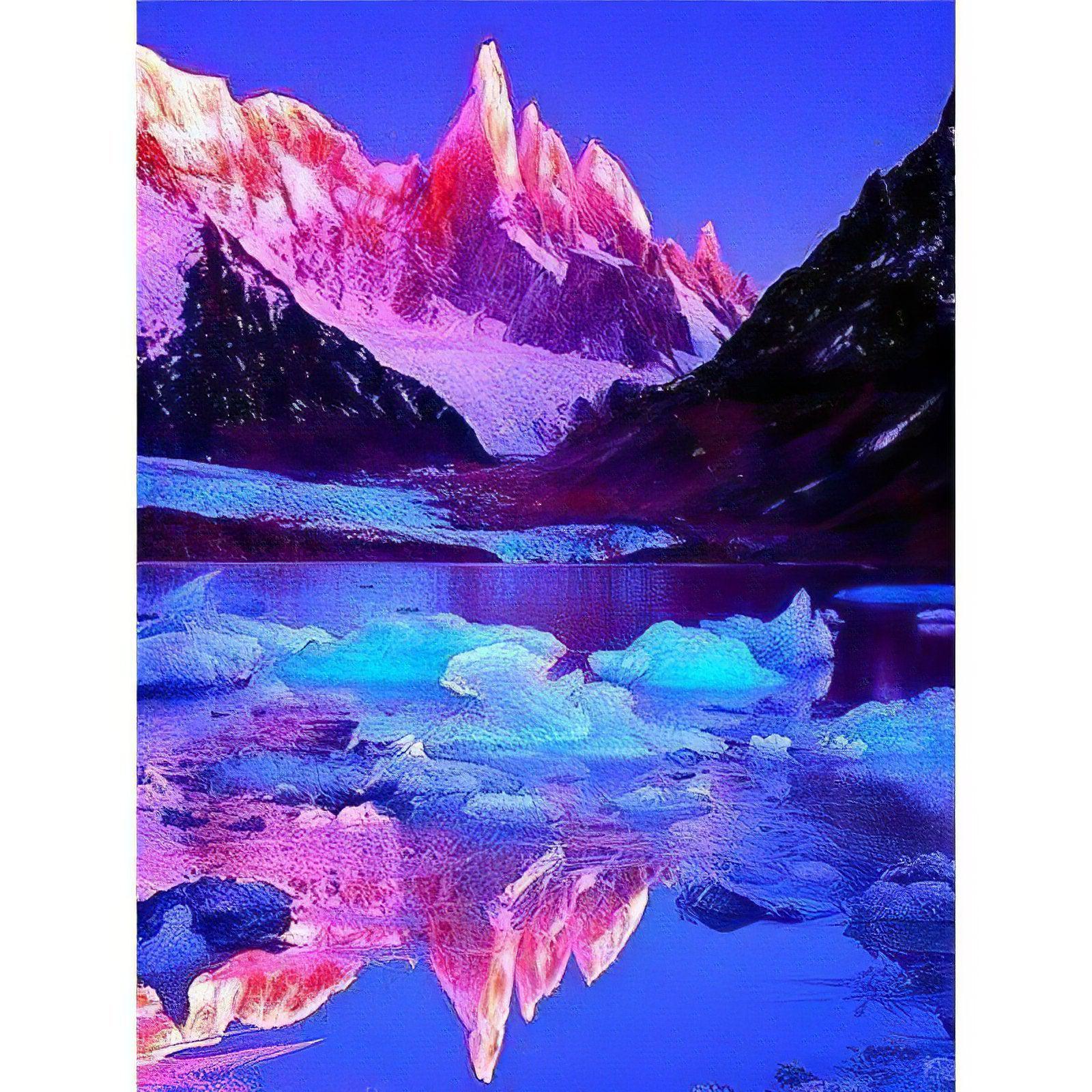 Purple Snowy Mountains