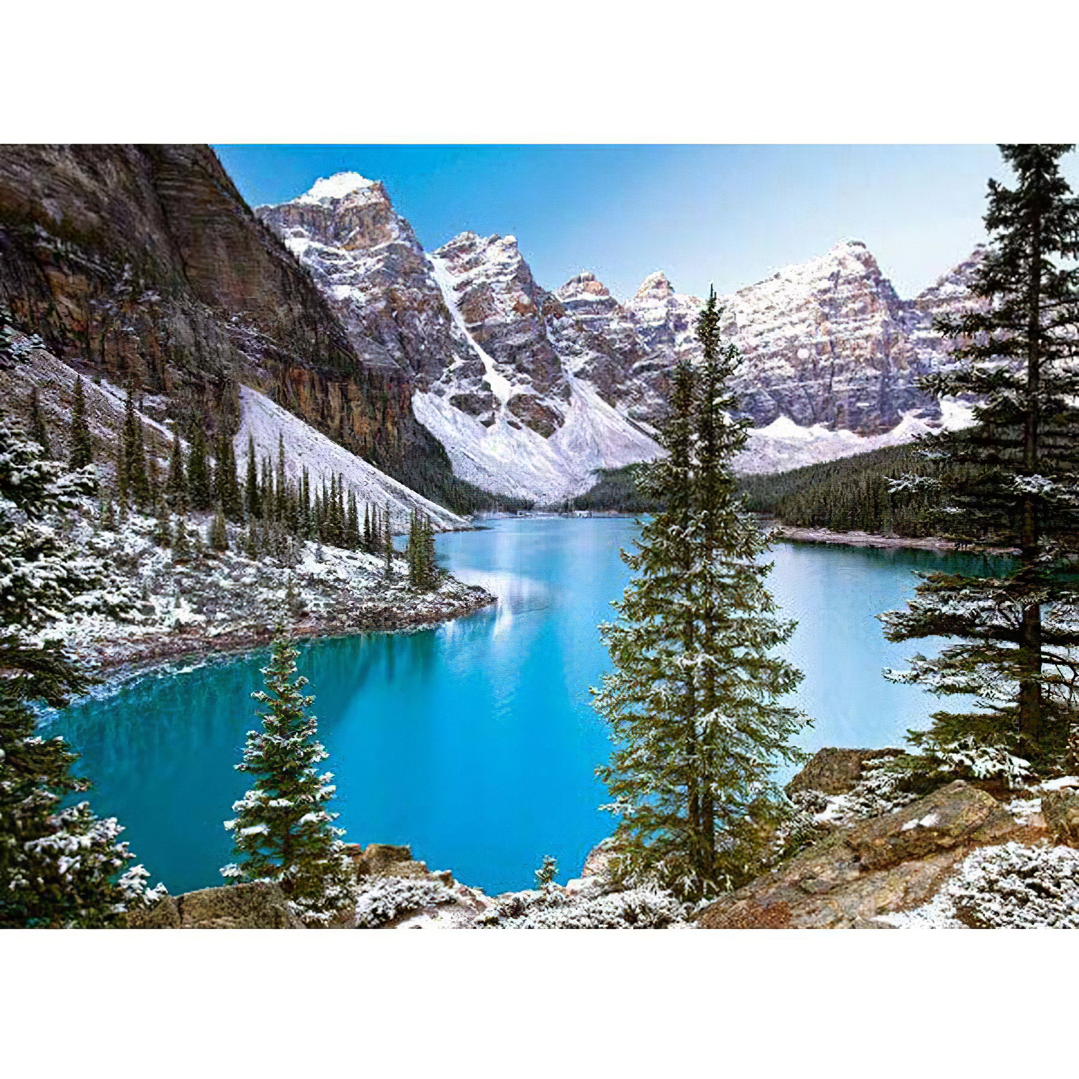 Breathtaking views of Canada's pristine lakes against majestic mountains. Canadian Lake And Mountains - Diamondartlove
