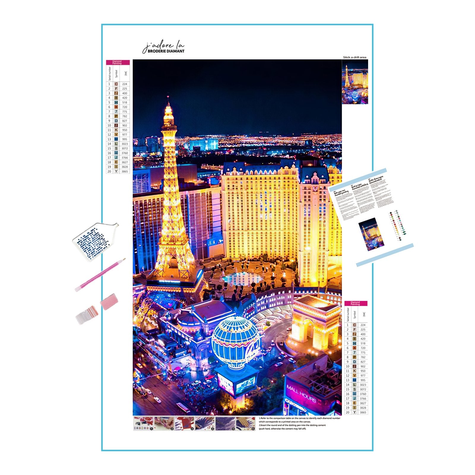 Capture the vibrant energy of Las Vegas at night.Las Vegas City At Night - Diamondartlove
