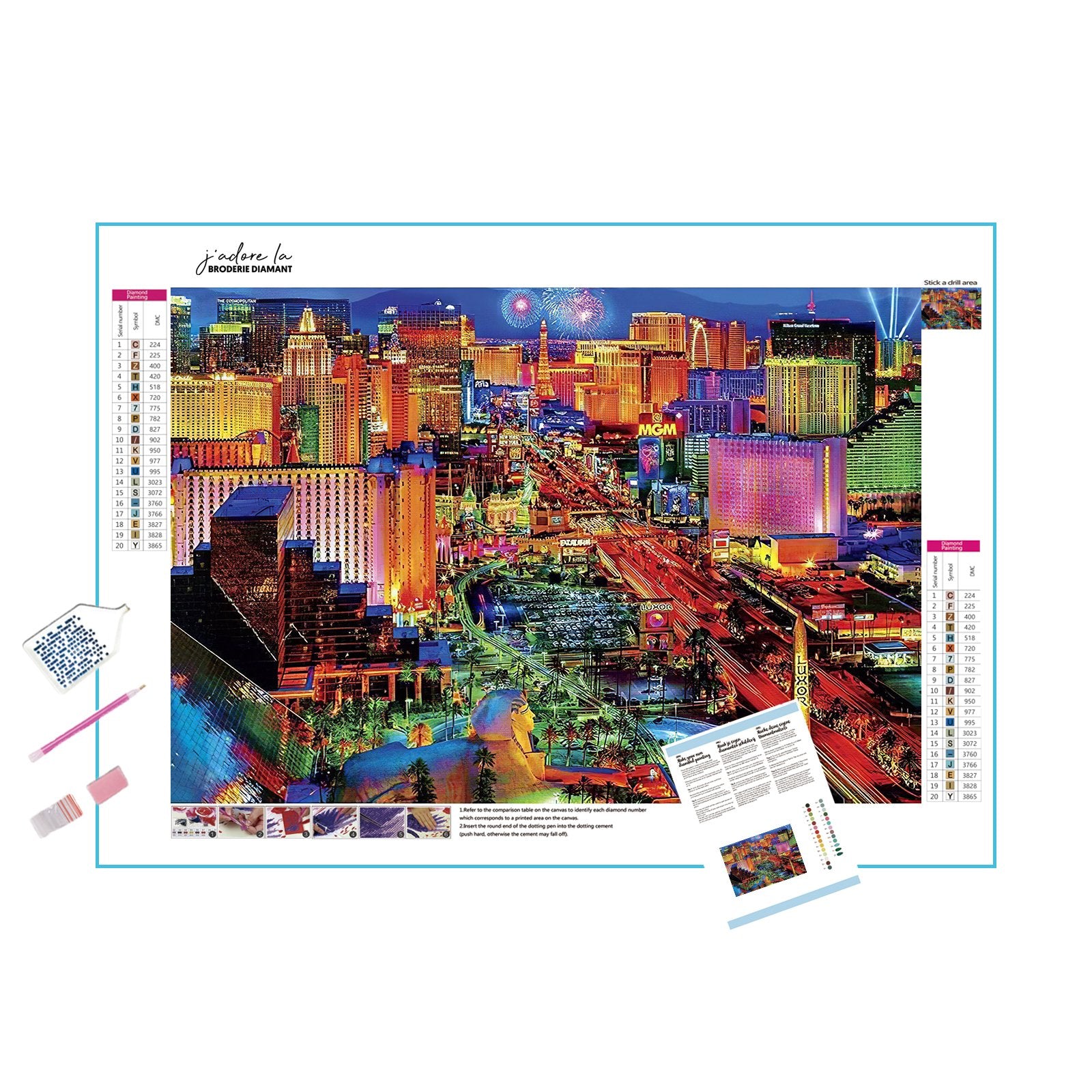 Explore the glittering skyline of Las Vegas City at night.Las Vegas City At Night - Diamondartlove