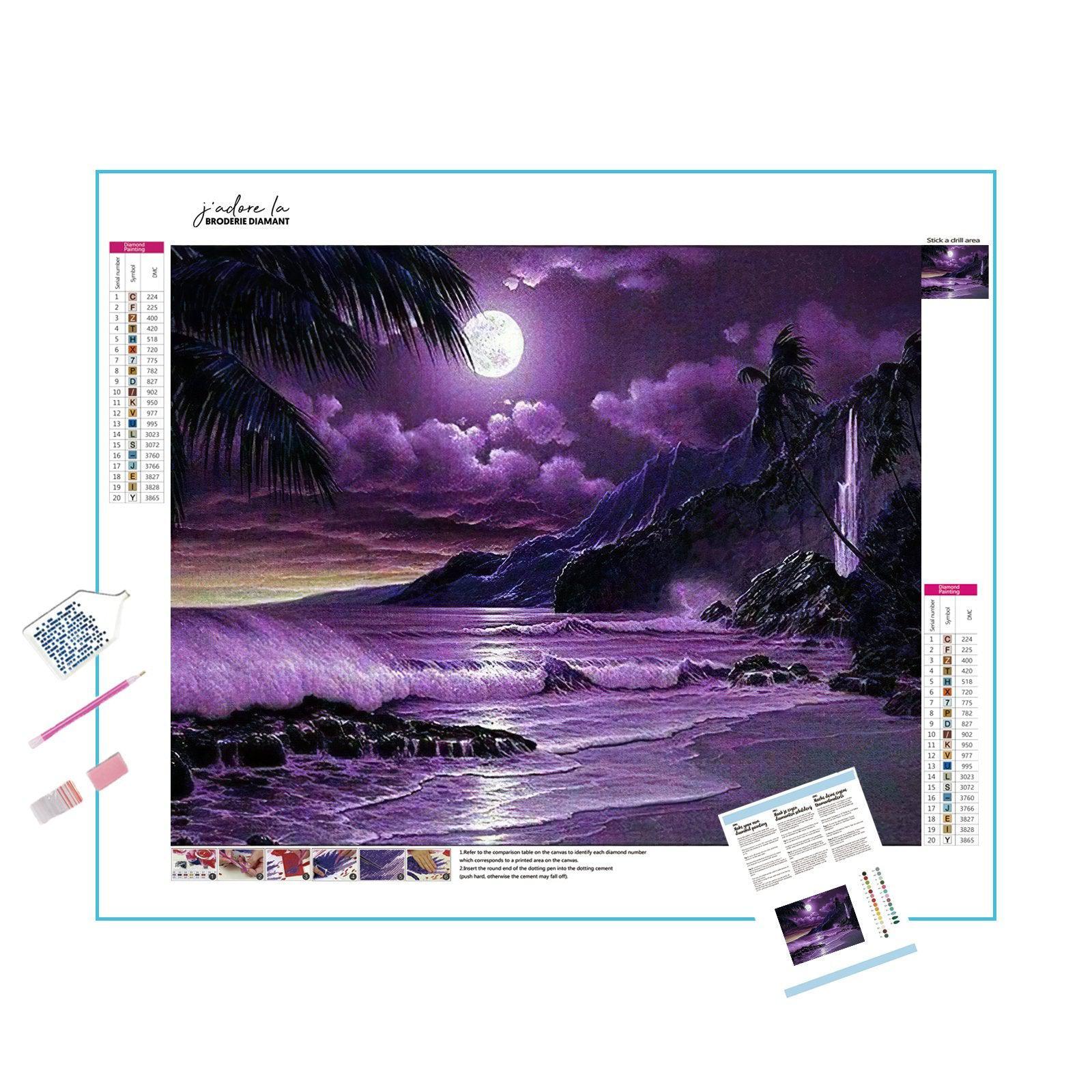 Immerse in the mystical depths of a Purple Ocean, where calm waters meet the vibrant twilight. Purple Ocean - Diamondartlove