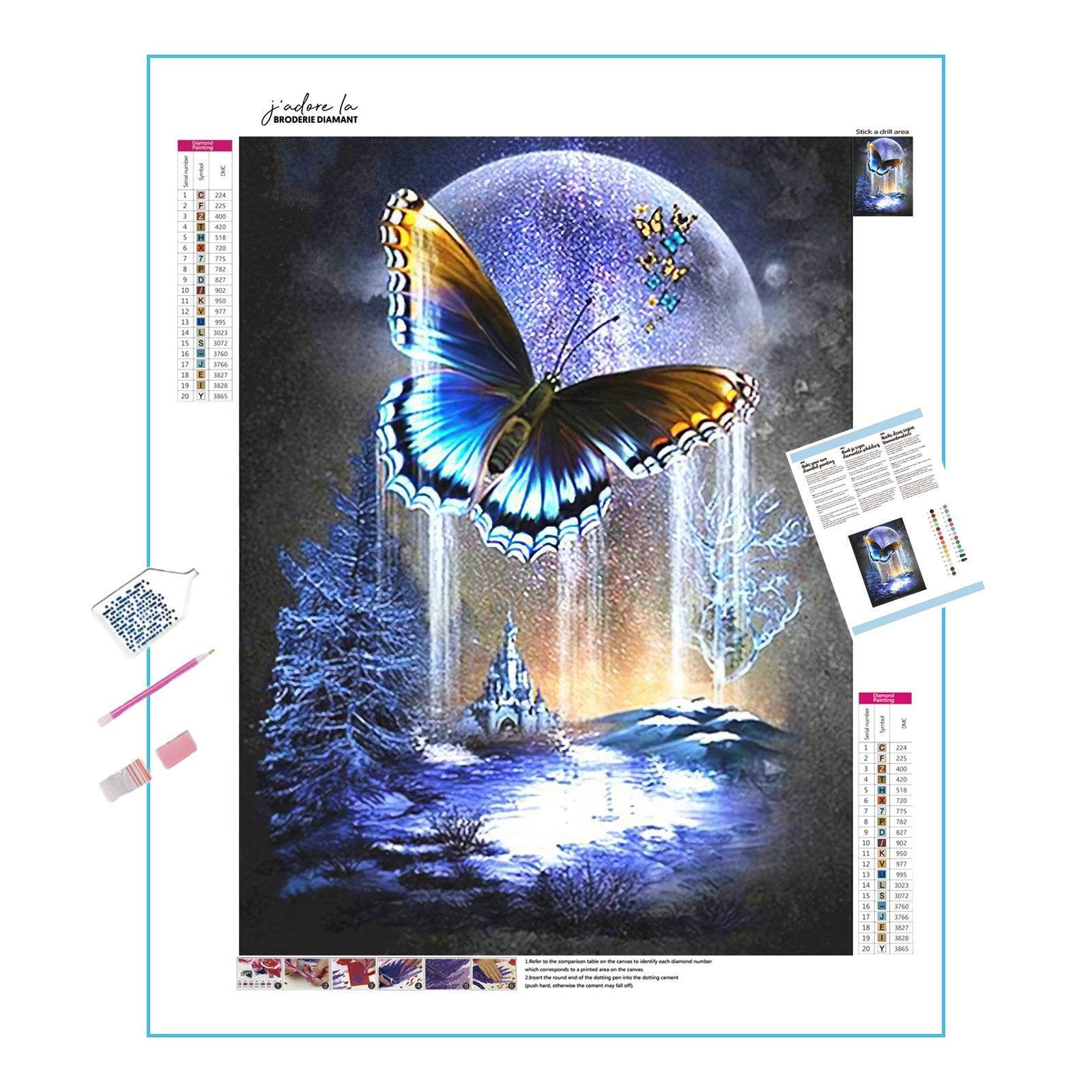 A mystical butterfly under the moonlight. Butterfly And Moon - Diamondartlove