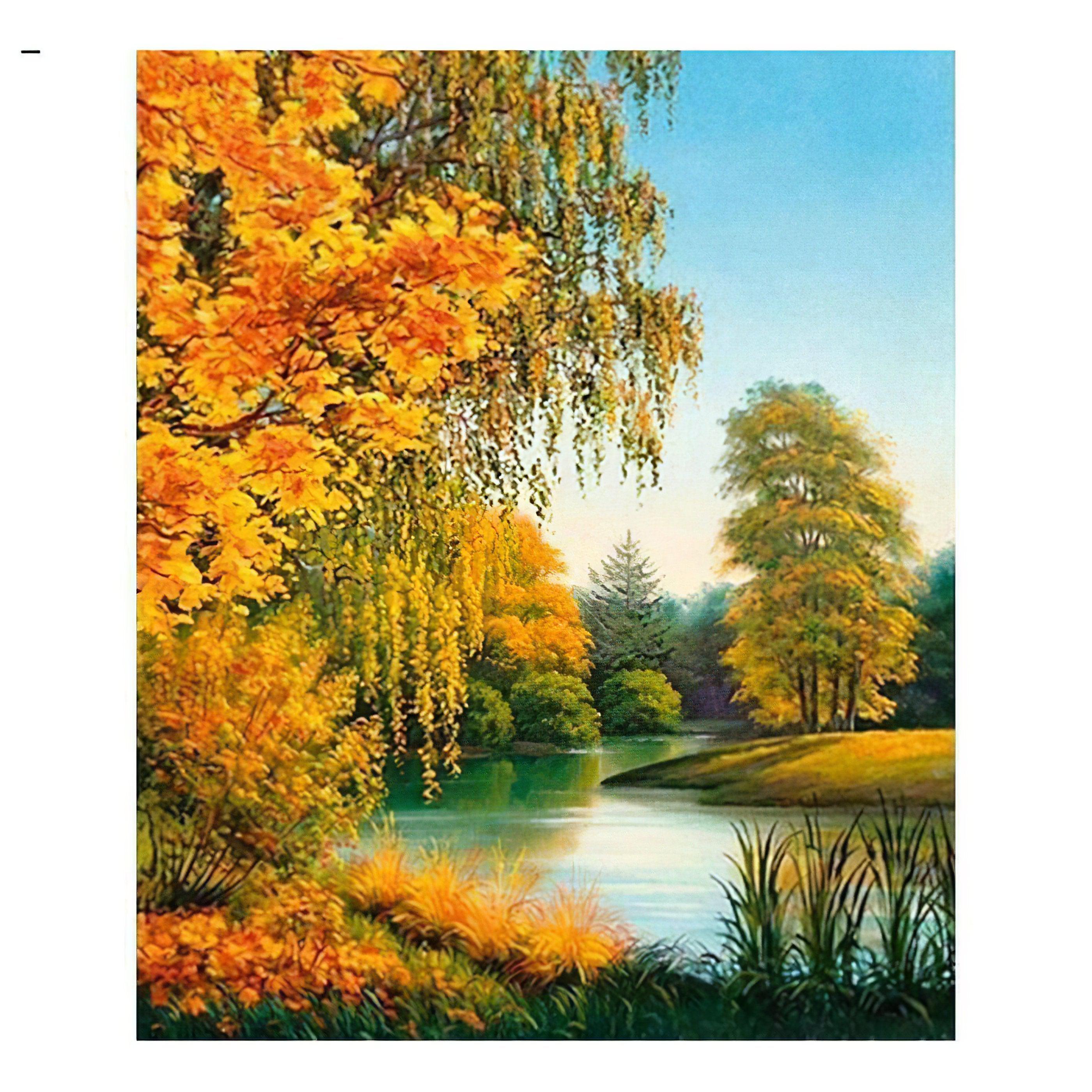 Autumn Landscape: Rich hues paint the season's warmth Autumn Landscape - Diamondartlove