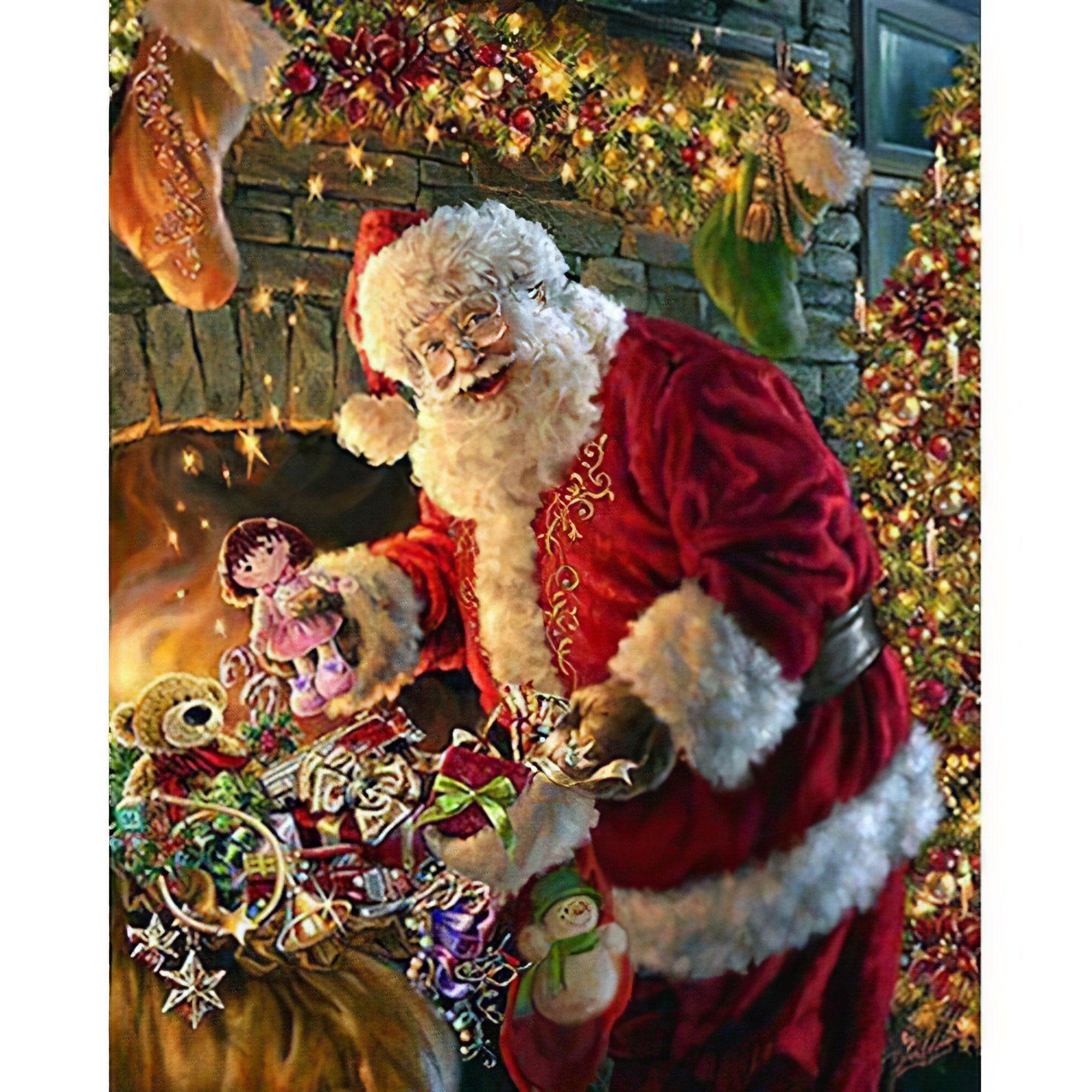 Discover the excitement of Christmas Eve with Santa surrounded by a bounty of gifts.Santa And Gifts - Diamondartlove