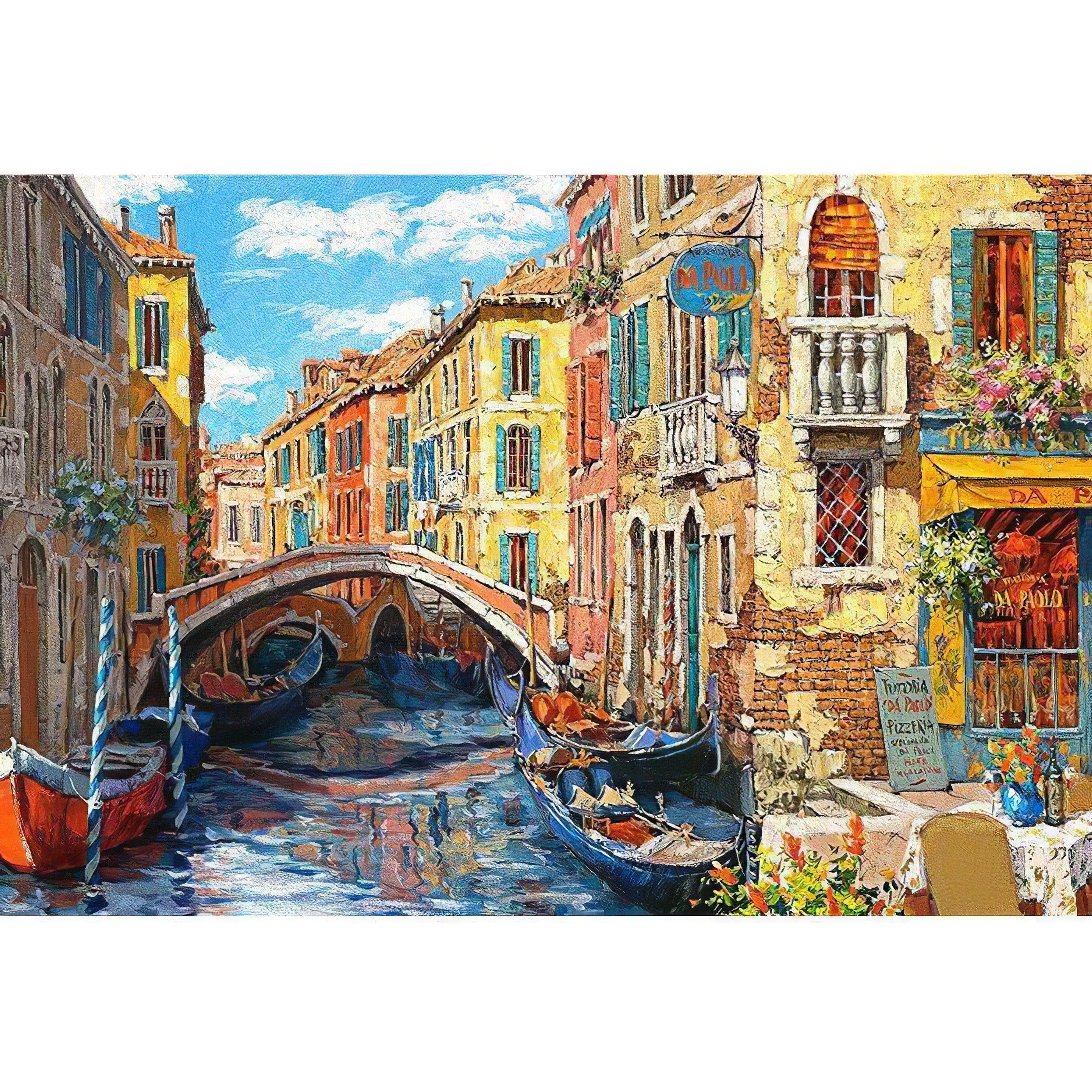 The timeless beauty of Venice, where ancient bridges arch over serene rivers. Bridge And River Of Venice - Diamondartlove
