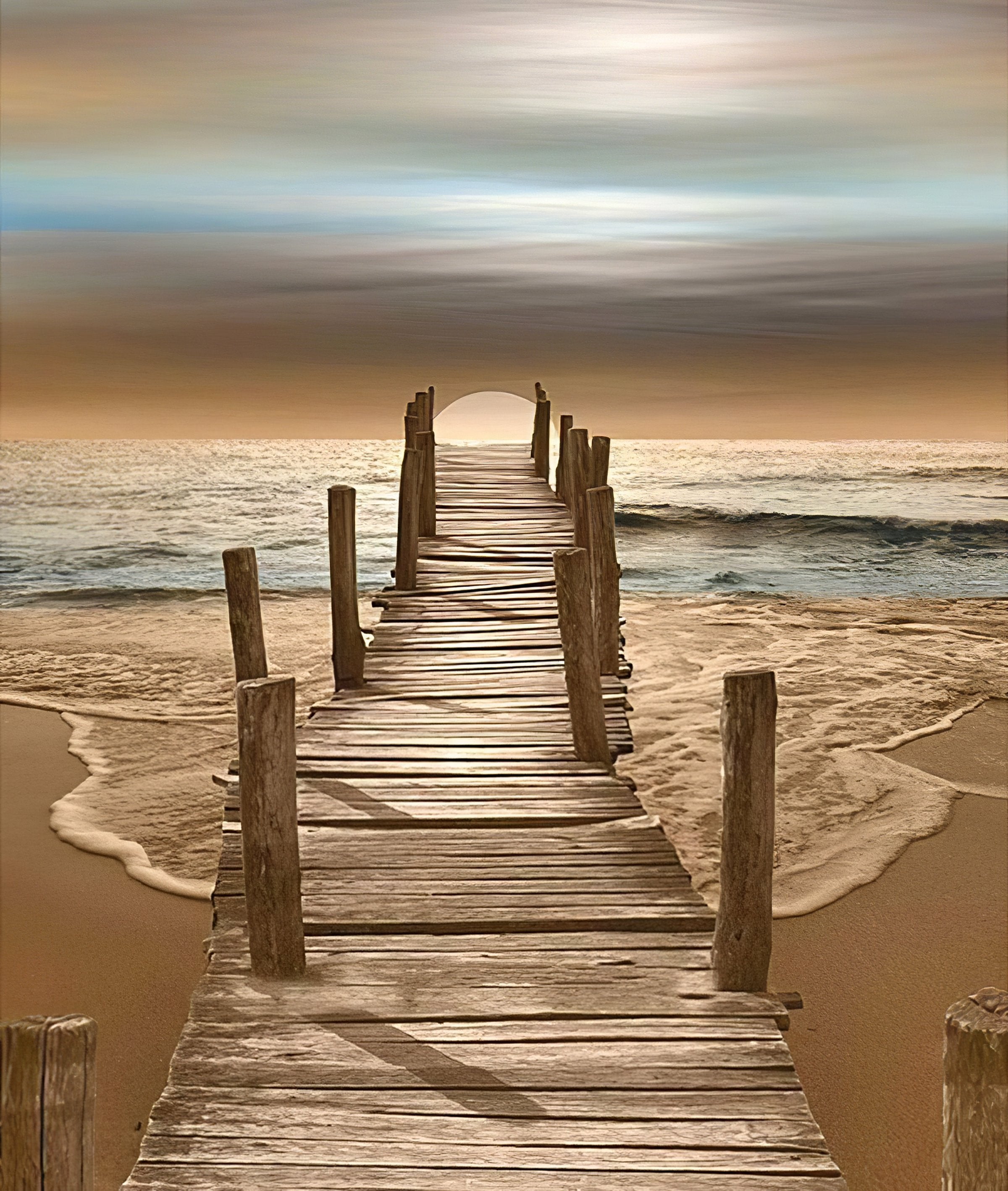 Beach's Bridge: Where the sea whispers to the shore. -Diamondartlove