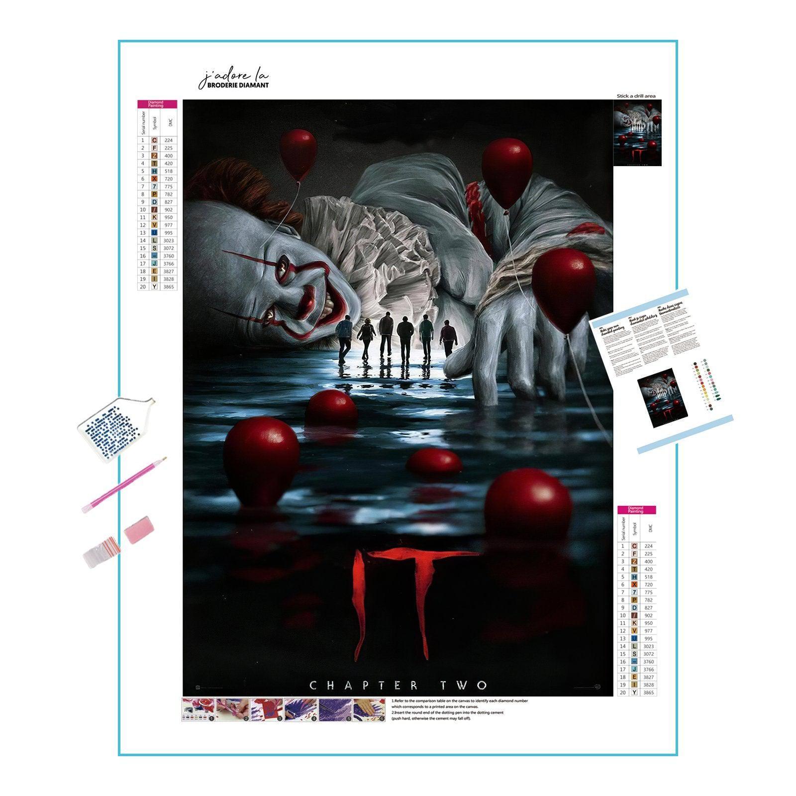 Dive into the horror of It Pennywise in vibrant color.It Pennywise - Diamondartlove
