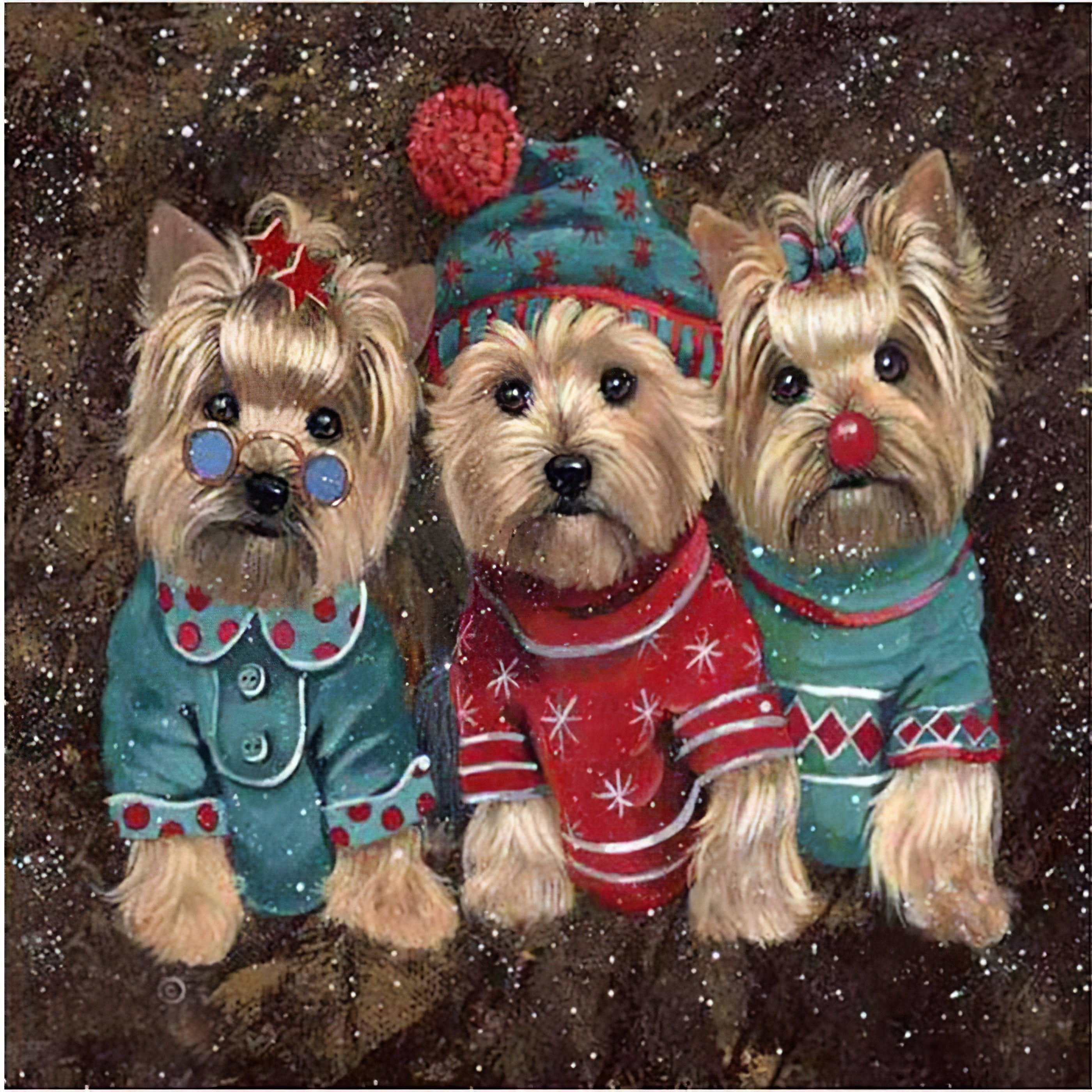 Three Puppies In Winter