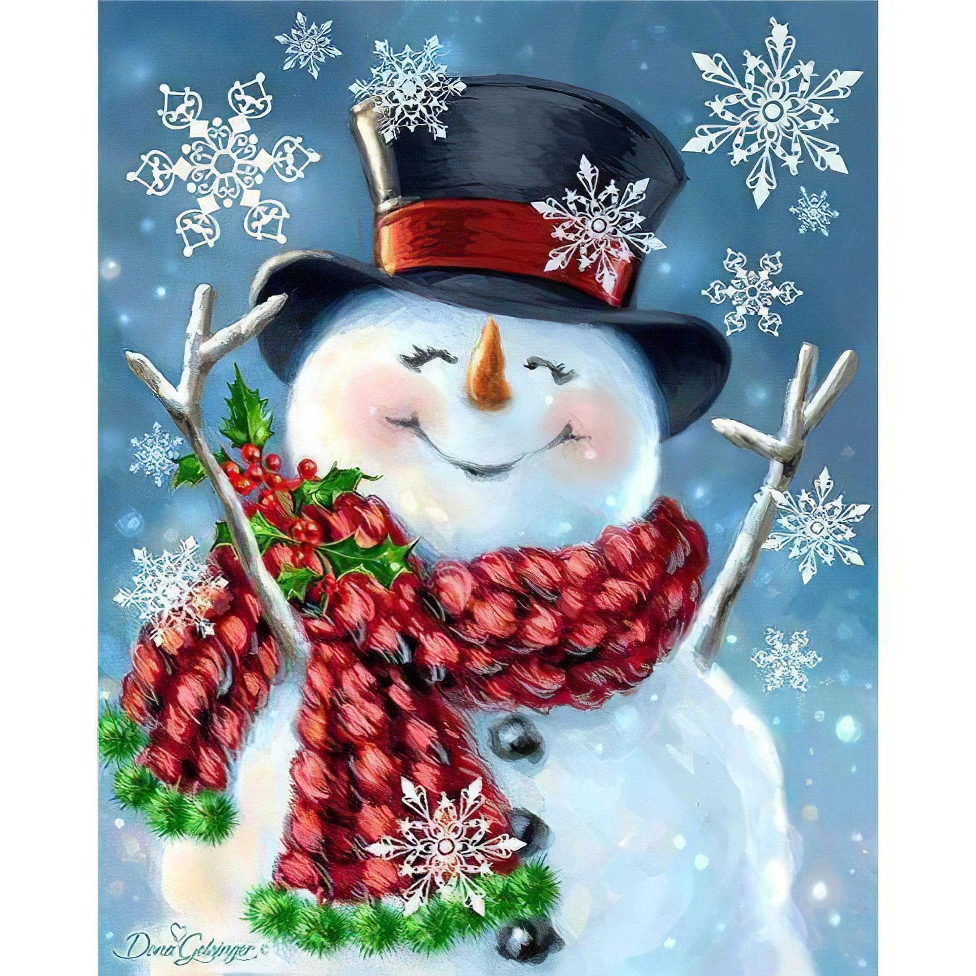 Bring winter joy to life with Happy Snowman art.Happy Snowman - Diamondartlove