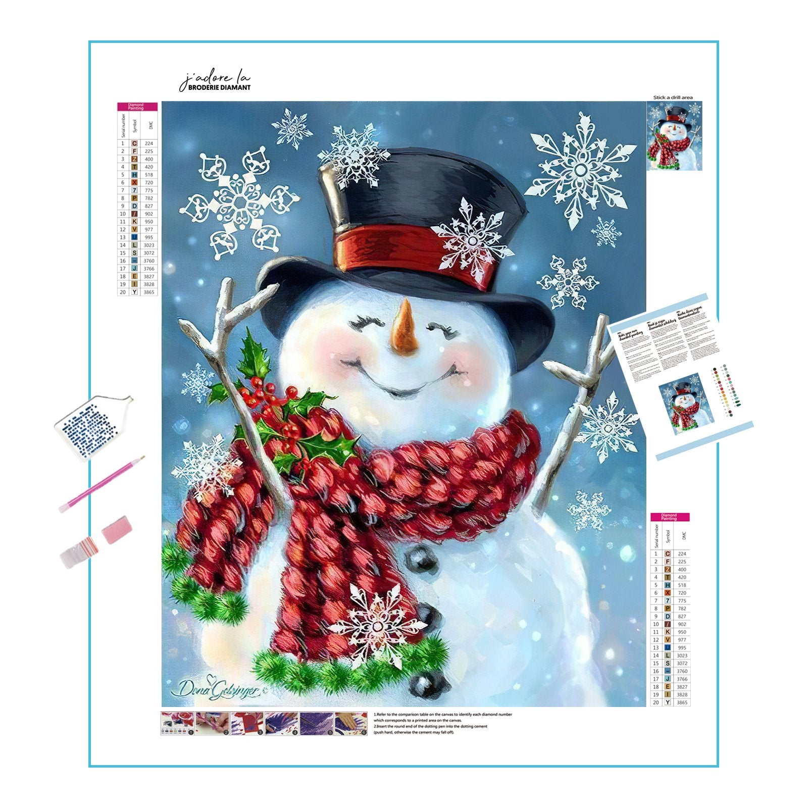 Bring winter joy to life with Happy Snowman art.Happy Snowman - Diamondartlove