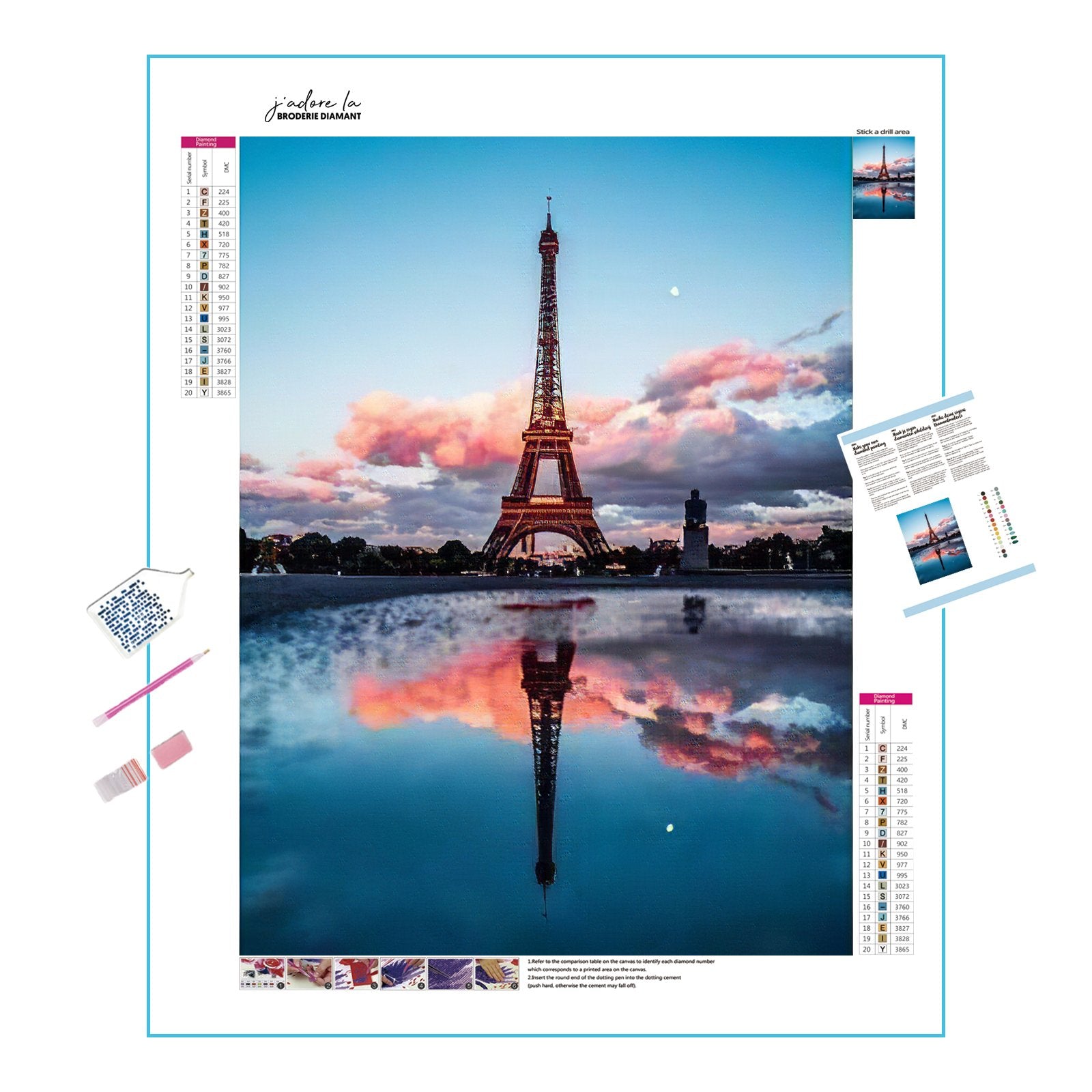 Admire Parisian charm with Eiffel Tower art. Eiffel Tower - Diamondartlove